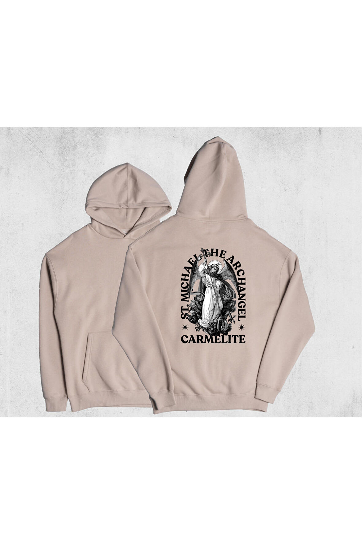 Unisex Oversize Carmelite Kapüşonlu Sweatshirt