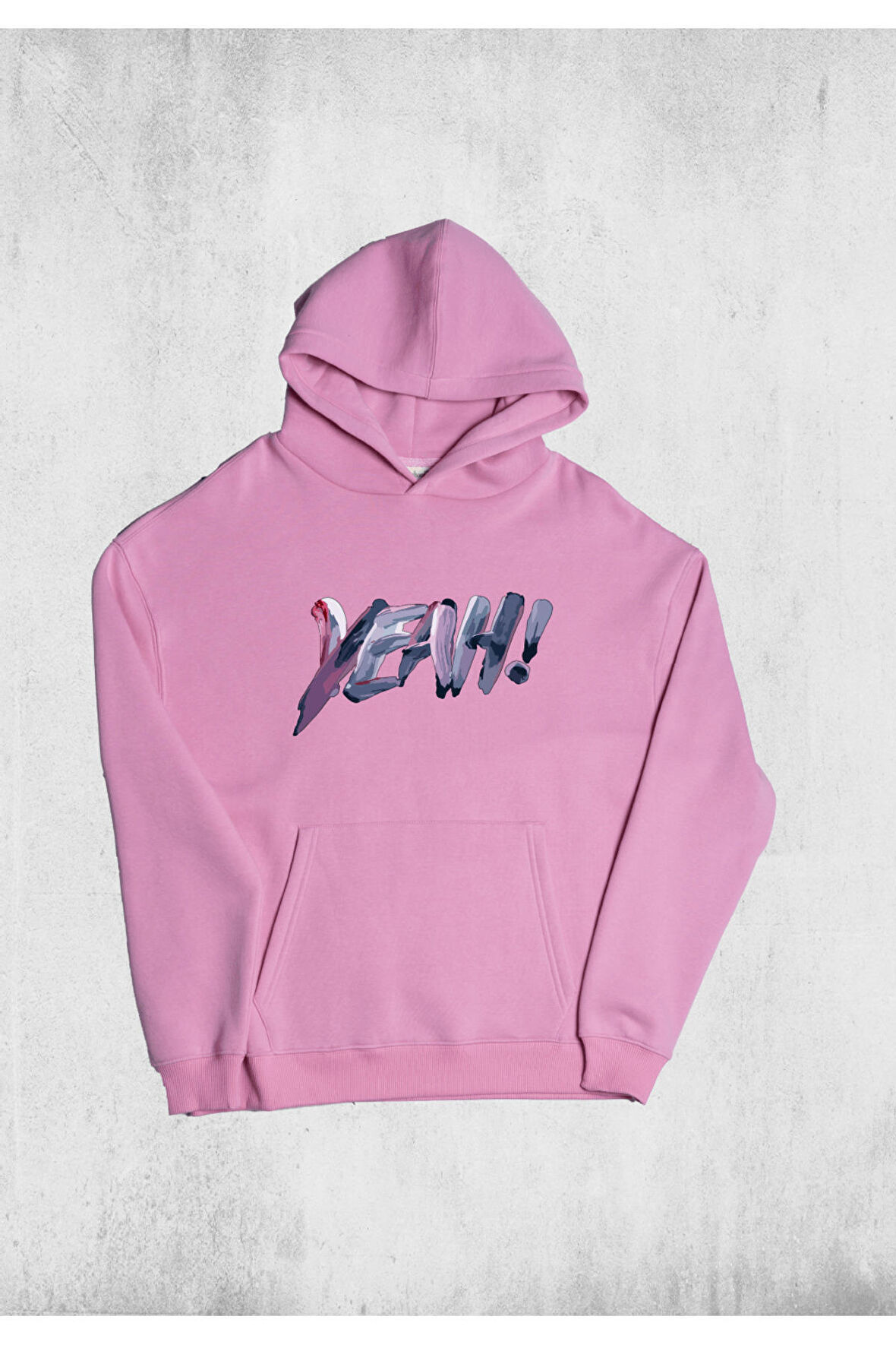 Unisex Oversize YEAH! Kapüşonlu Sweatshirt