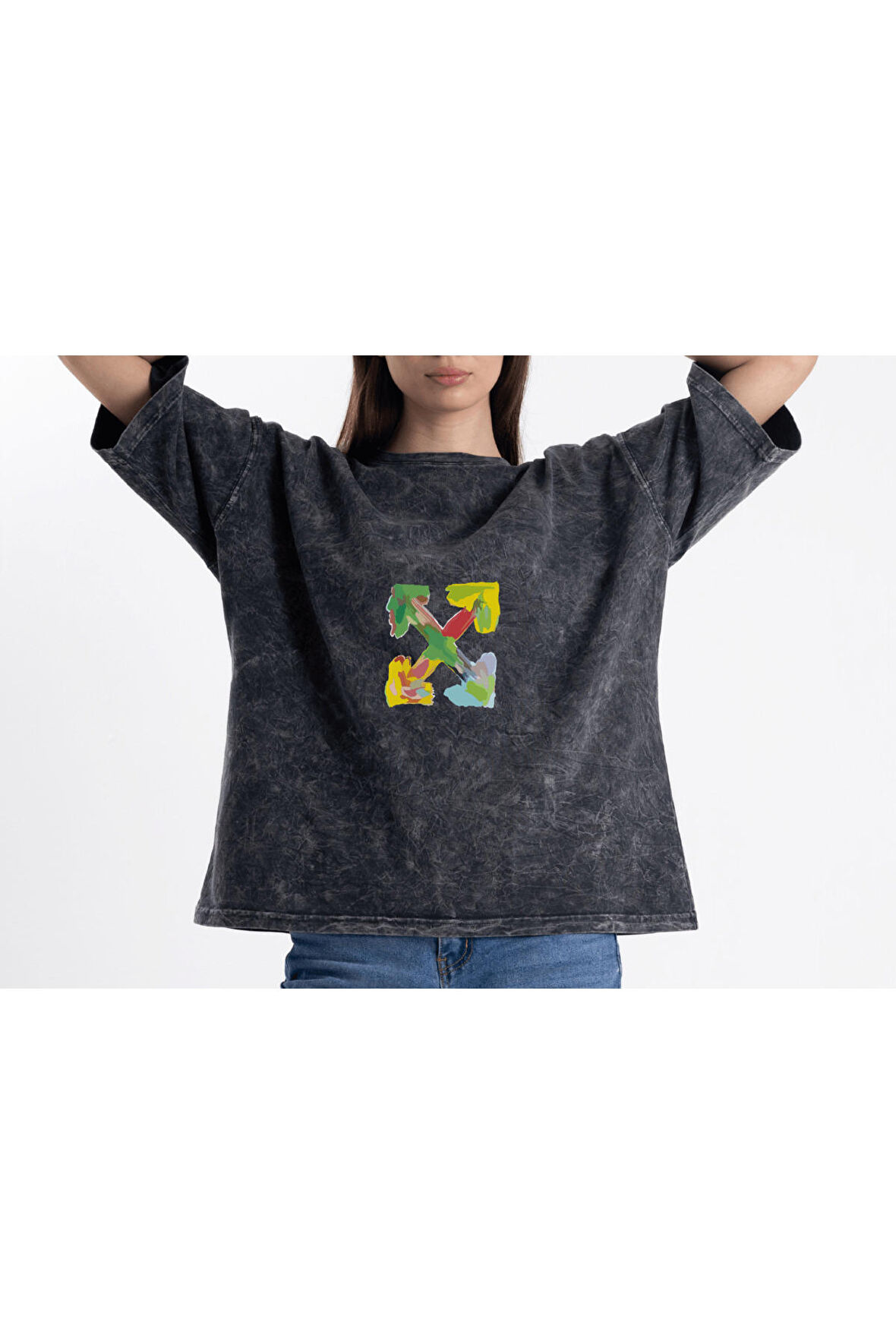 Unisex Oversize Eskitme Four Tshirt