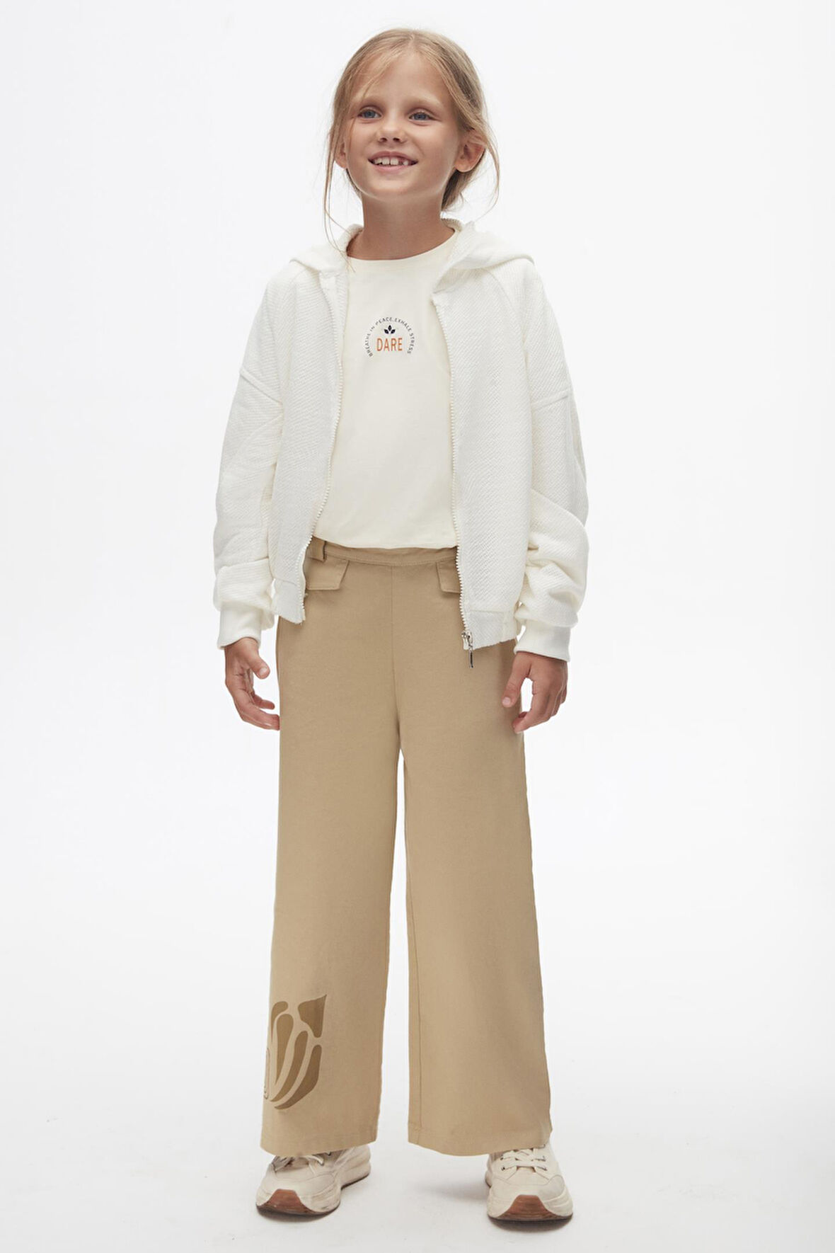 Nk Kız Çocuk Moment Fermuarlı Hırka 8-14 Yaş Krem