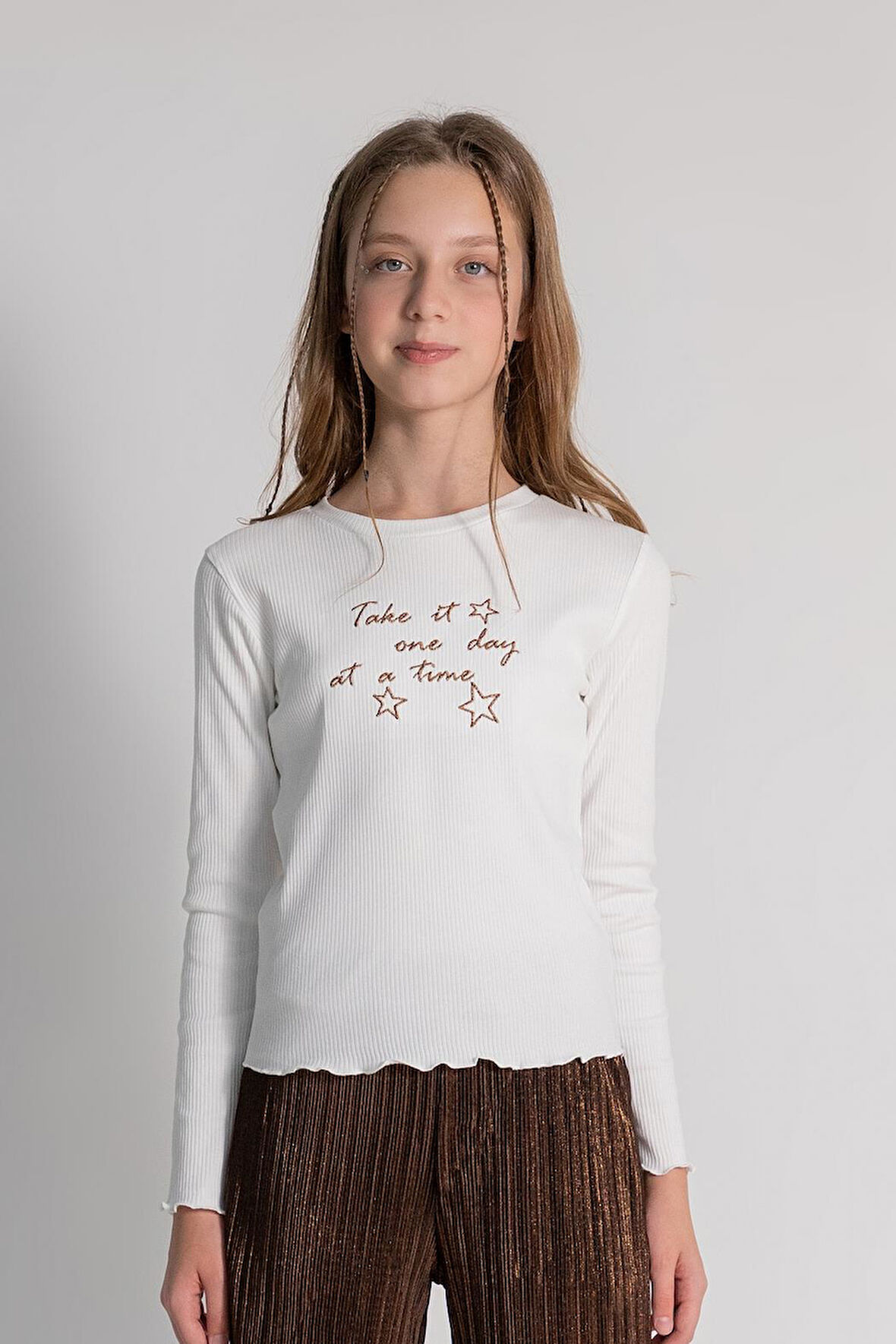 Dmb Kız Çoıcuk Baskılı Badi 9-14 Yaş Ekru