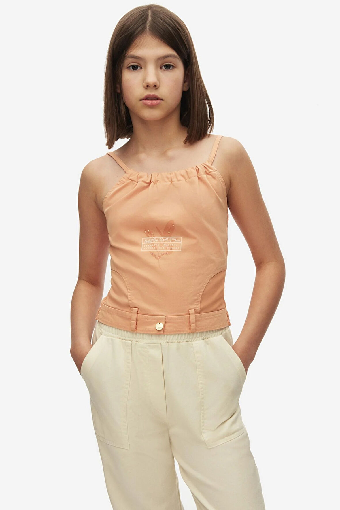 Nk Kız Çocuk Planet Crop 10-16Yaş Coral