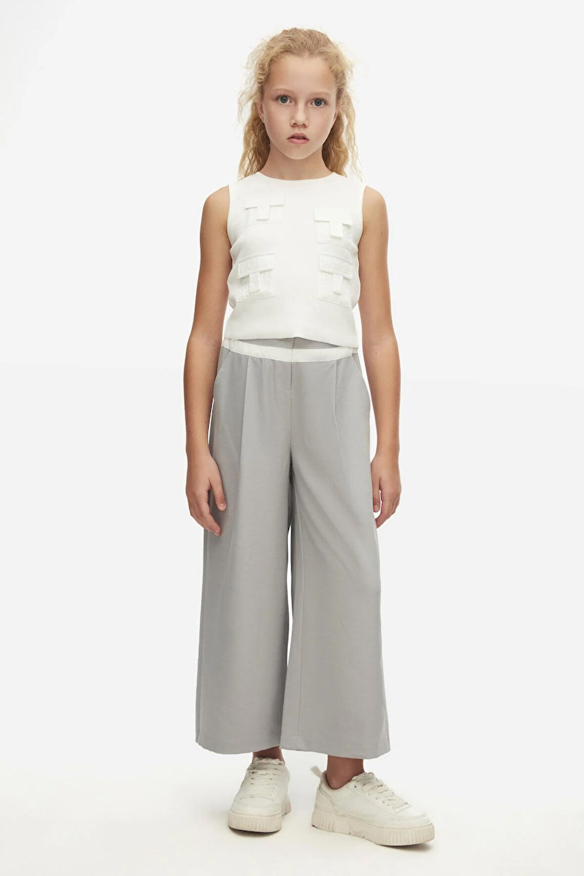 Nk Kız Çocuk Pensli Pantolon 8-14Yaş Gri
