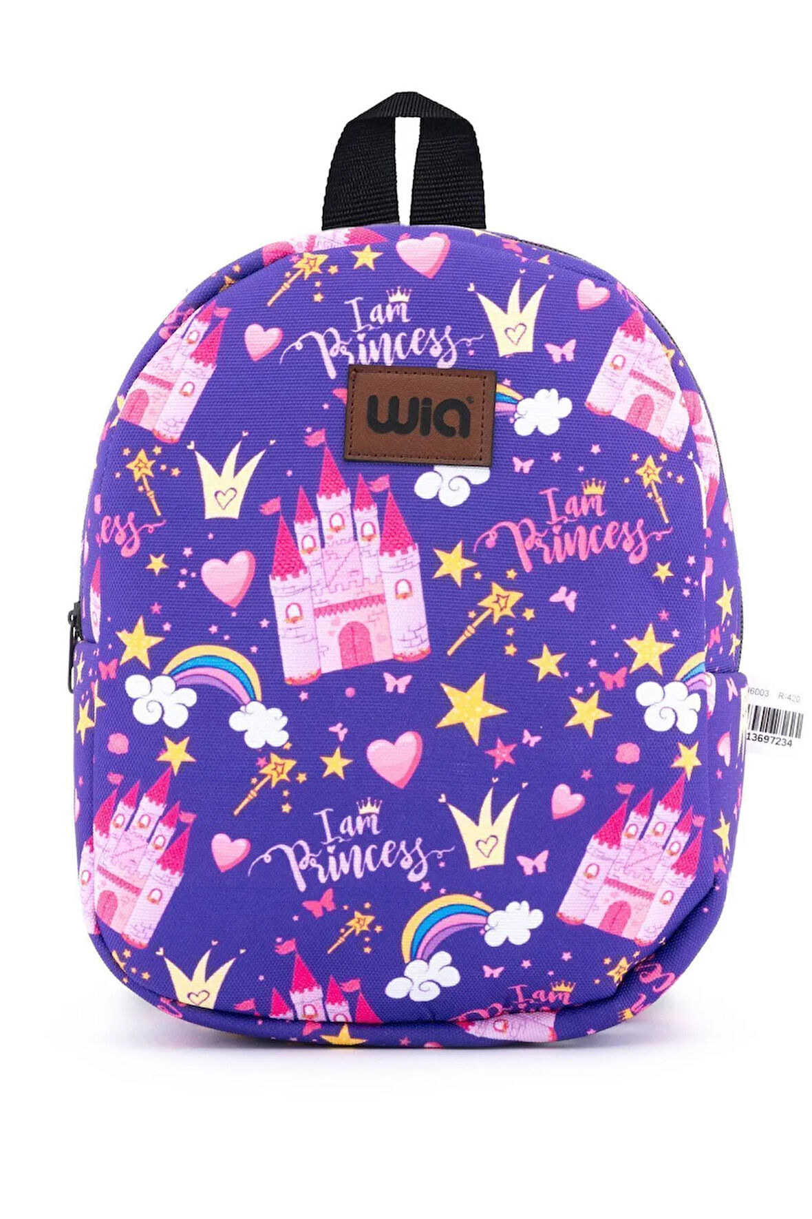 Wia Eğlenceli Baskı Tek Bölmeli Kreş Çanta Mor