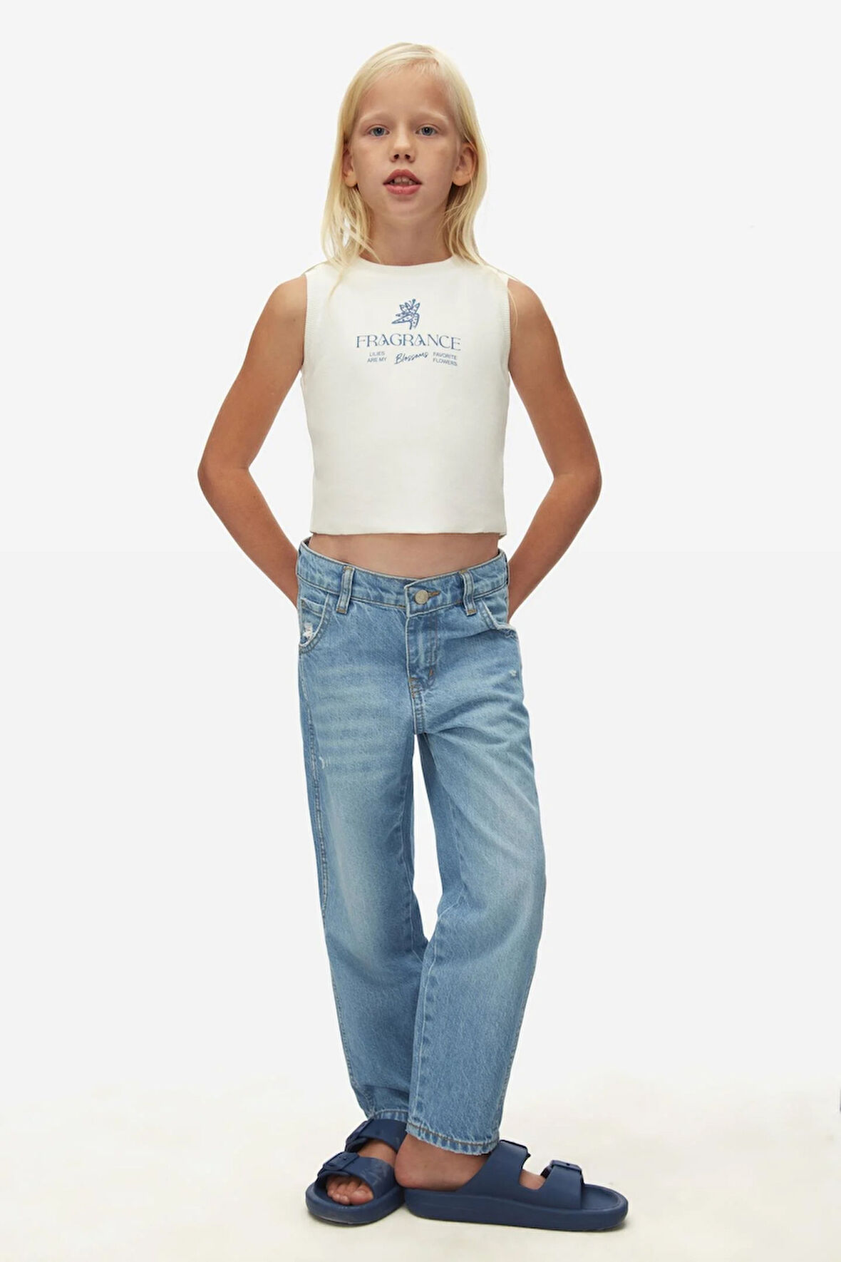 Nk Kız Çocuk Blossom Crop 8-14 Yaş Ekru