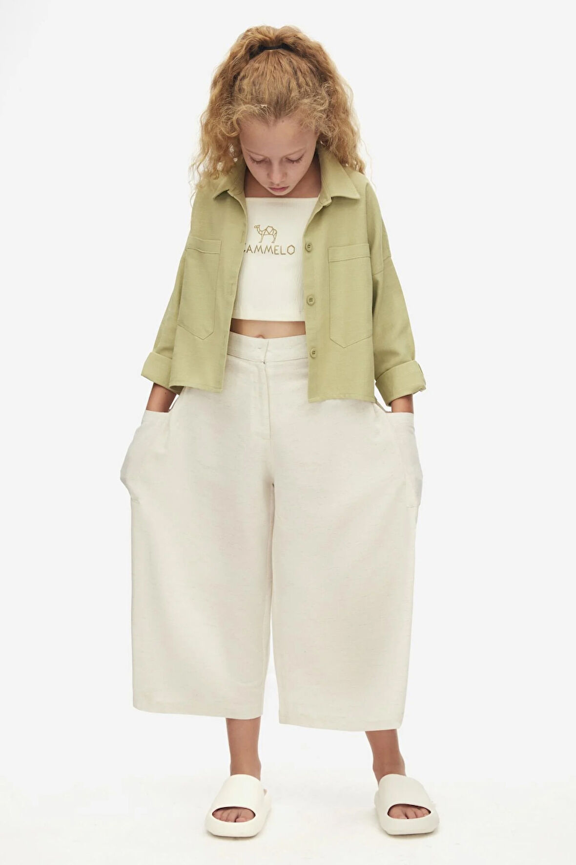 Nk Kız Çocuk Almond Pantolon 8-14 Yaş Krem