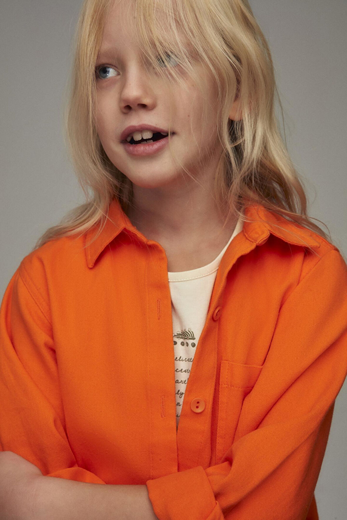 Nk Kız Çocuk Bali Gömlek 8-14 Yaş Oranj