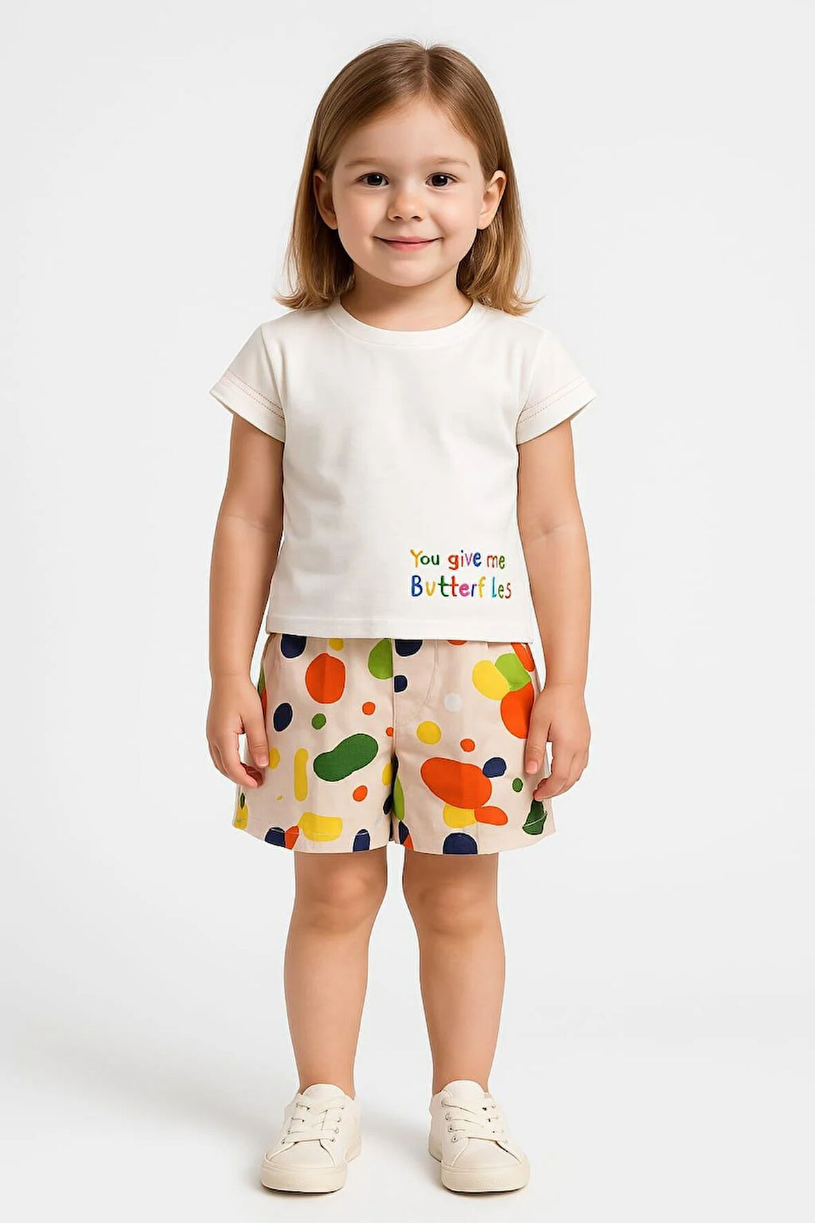 Nk Kız Bebek Colourfuk Tshirt 1-4 Yaş Ekru
