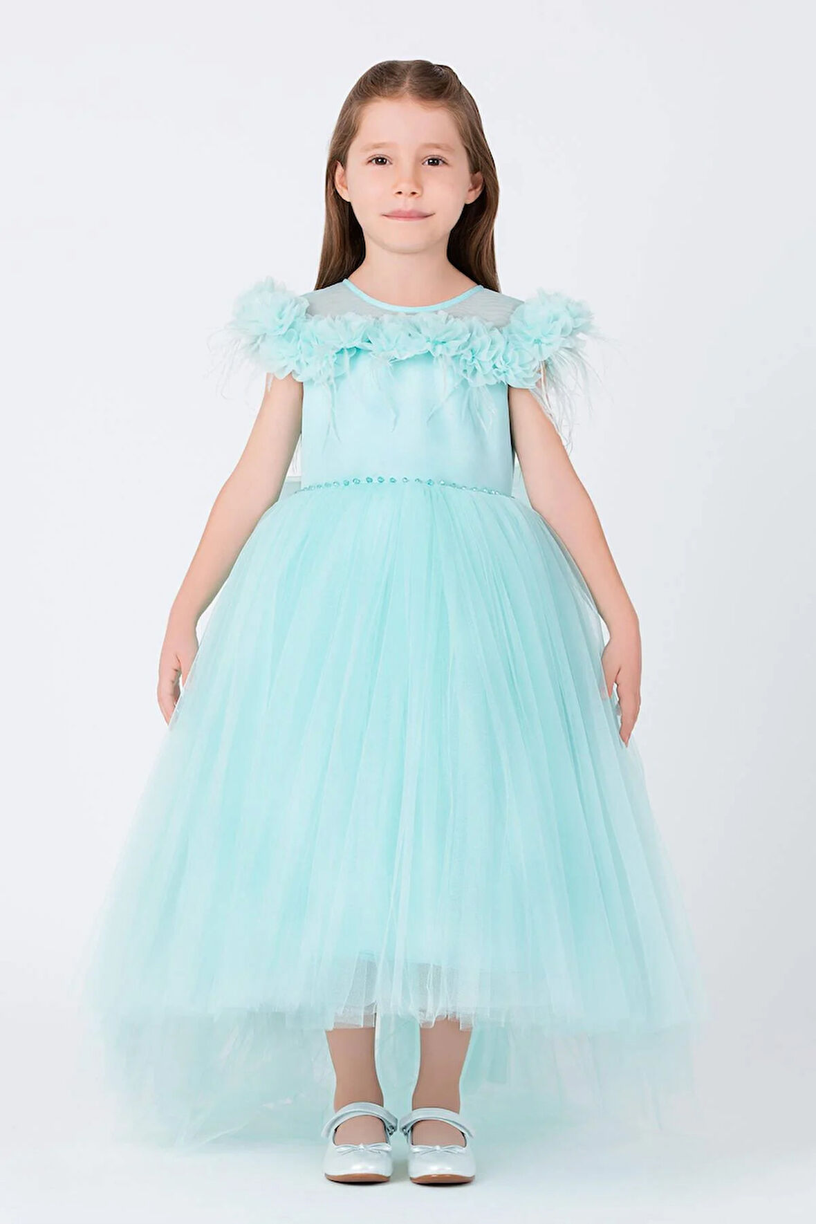 Pamina Kız Çocuk Prenses Elbise 8-12 Yaş Mint