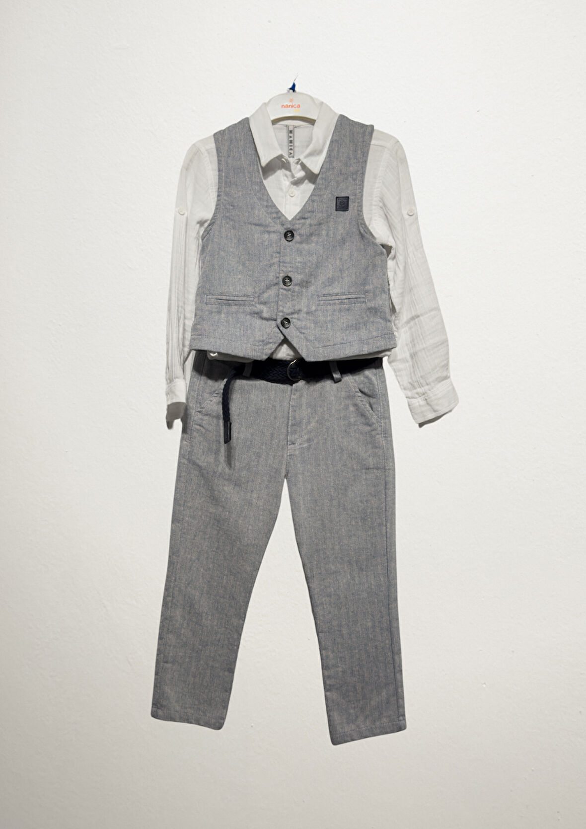 Nanica Erkek Çocuk Yelekli 3'llü Takım 3-8 Yaş Lacivert