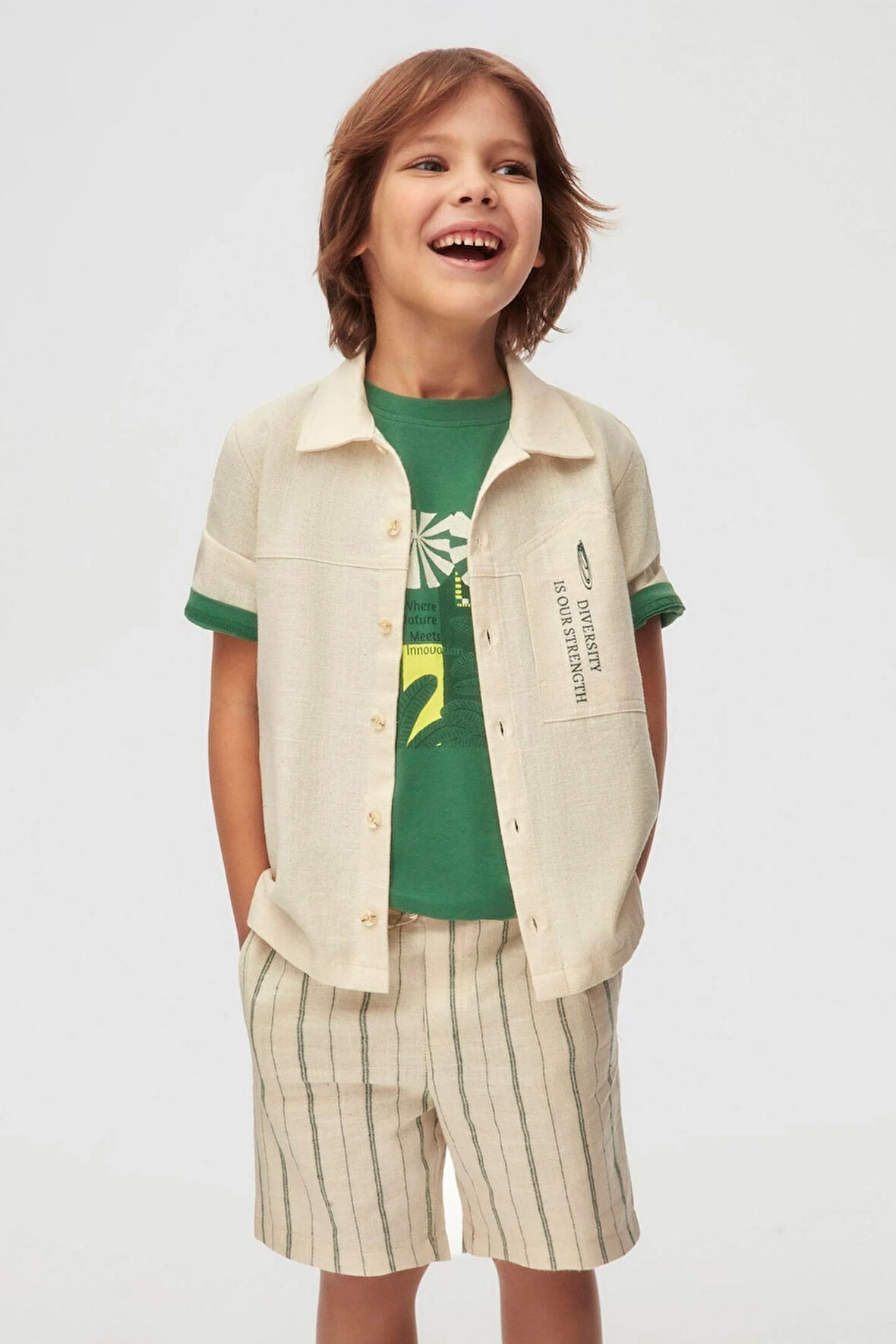 Nk Erkek Çocuk Memories Gömlek 4-8 Yaş Krem