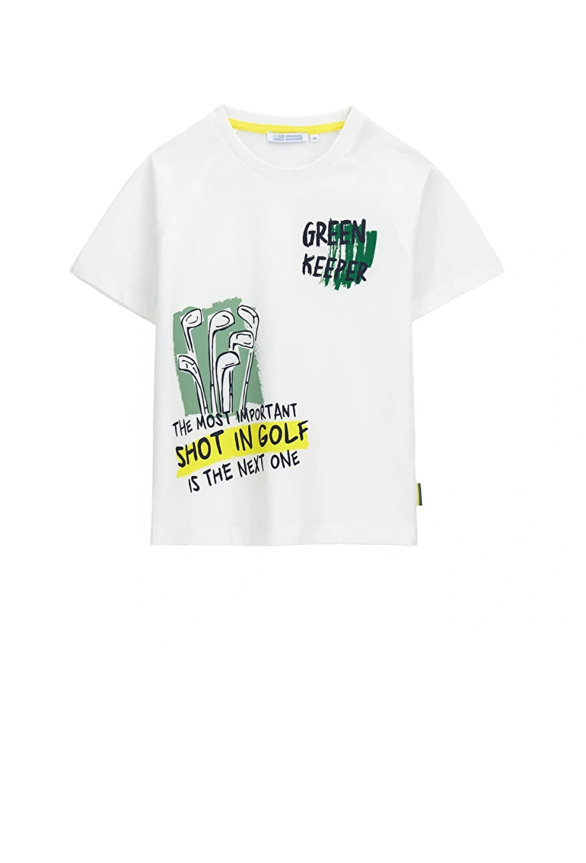 Orginal Marines Erkek Çocuk Baskılı Tshirt 2-9 Yaş Ekru