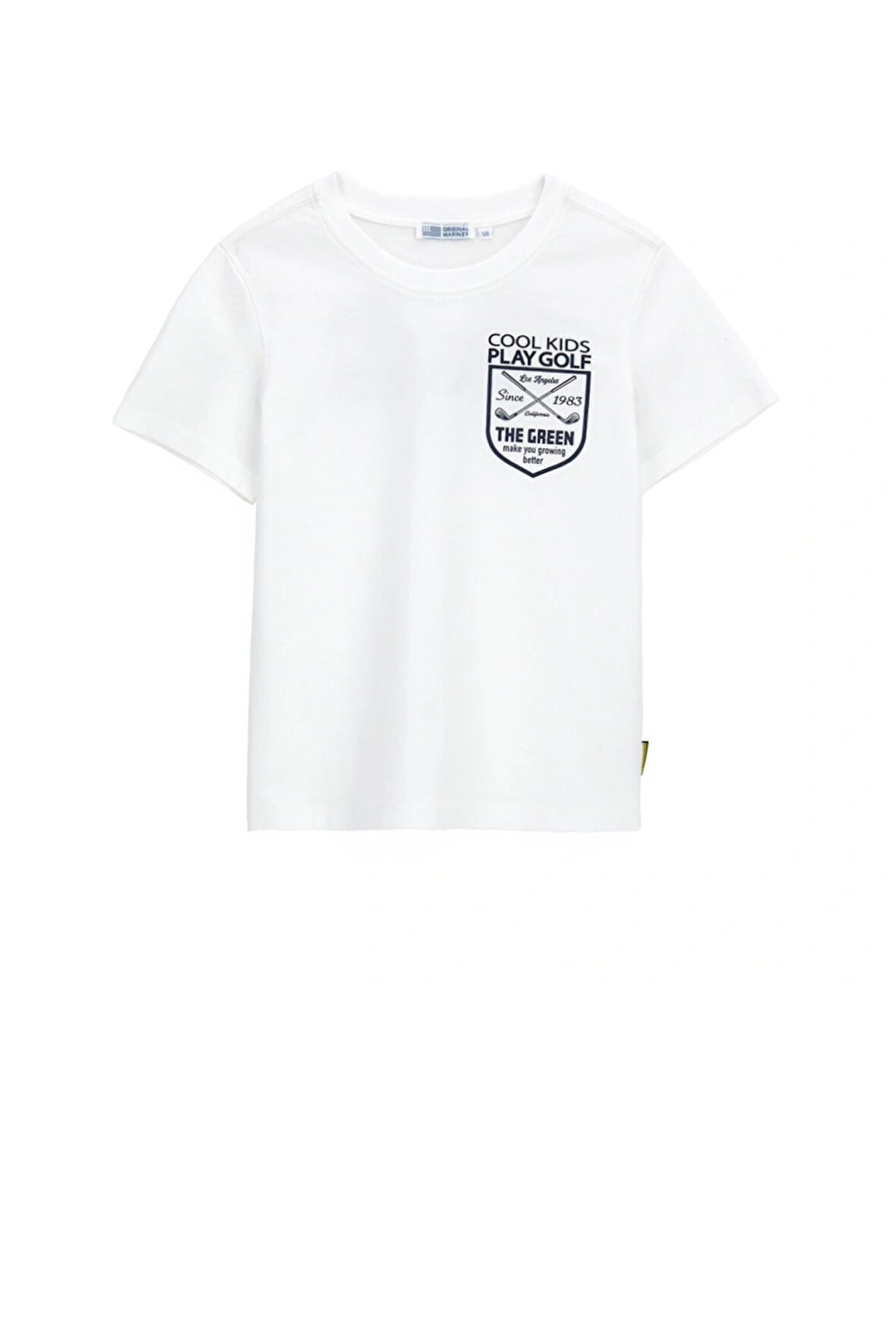 Orginal Marines Erkek Çocuk Sırt Baskılı Tshirt 2-9 Yaş Beyaz