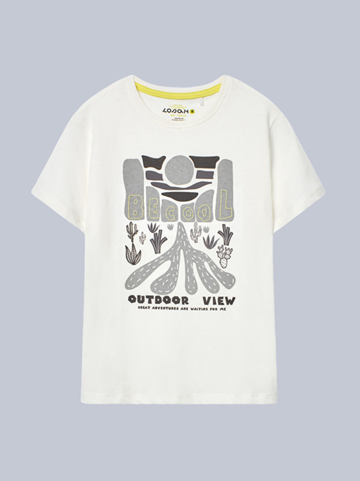 Losan Erkek Çocuk Baskılı Tshirt 3-10 Yaş Beyaz