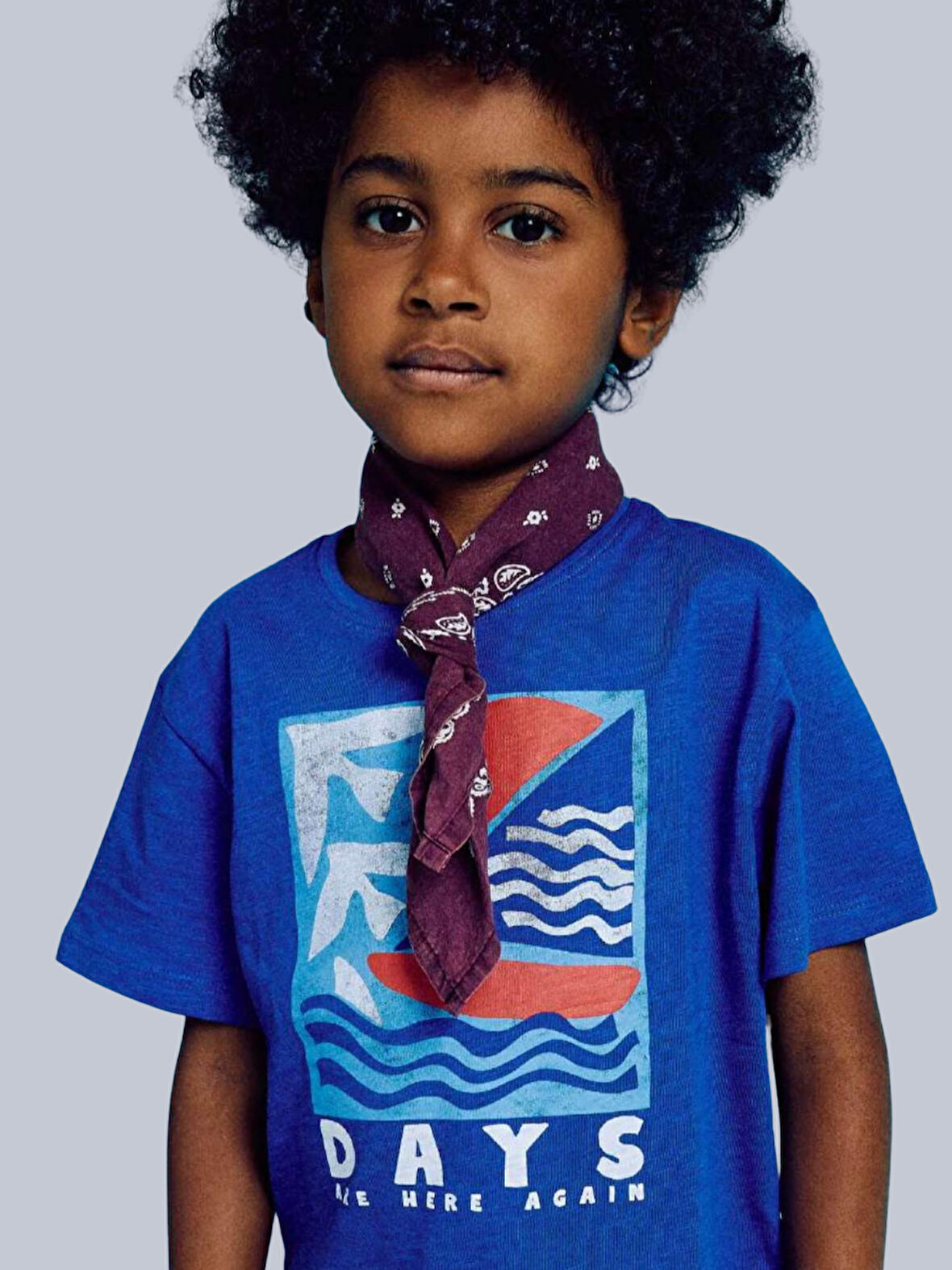 Losan Erkek Çocuk Basklı Tshirt 3-12 Yaş Mavi