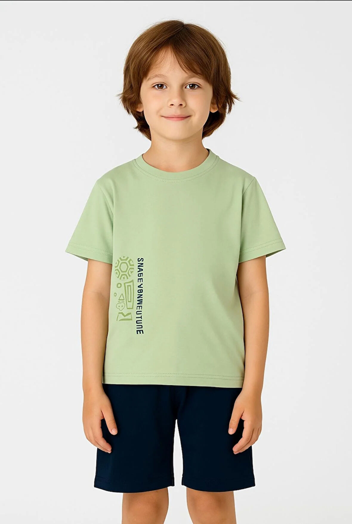 Nk Erkek Çocuk Desing Tshirt 4-8 Yaş Yeşil