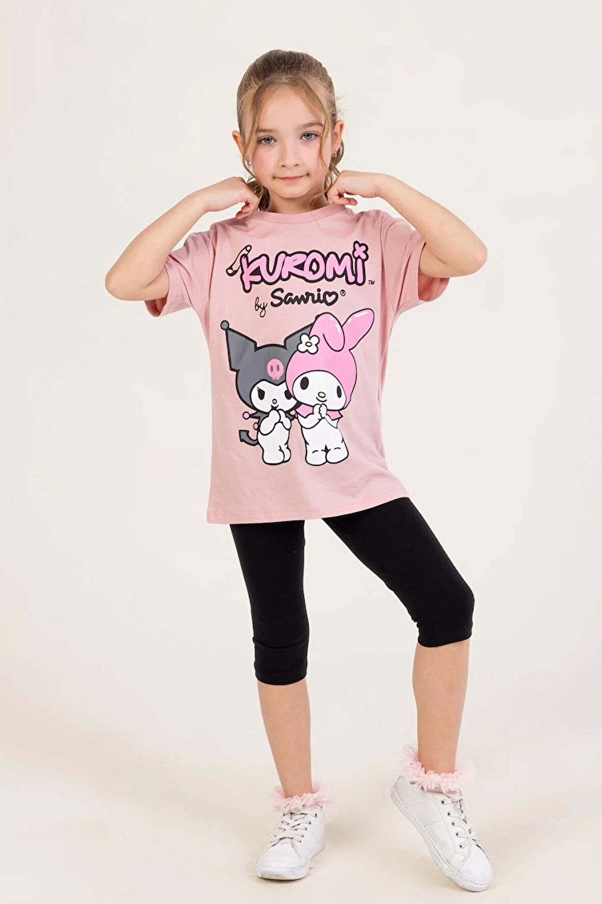 Dmb Kız Çocuk Kromi Taytlı Takım 4-9 Yaş Pembe