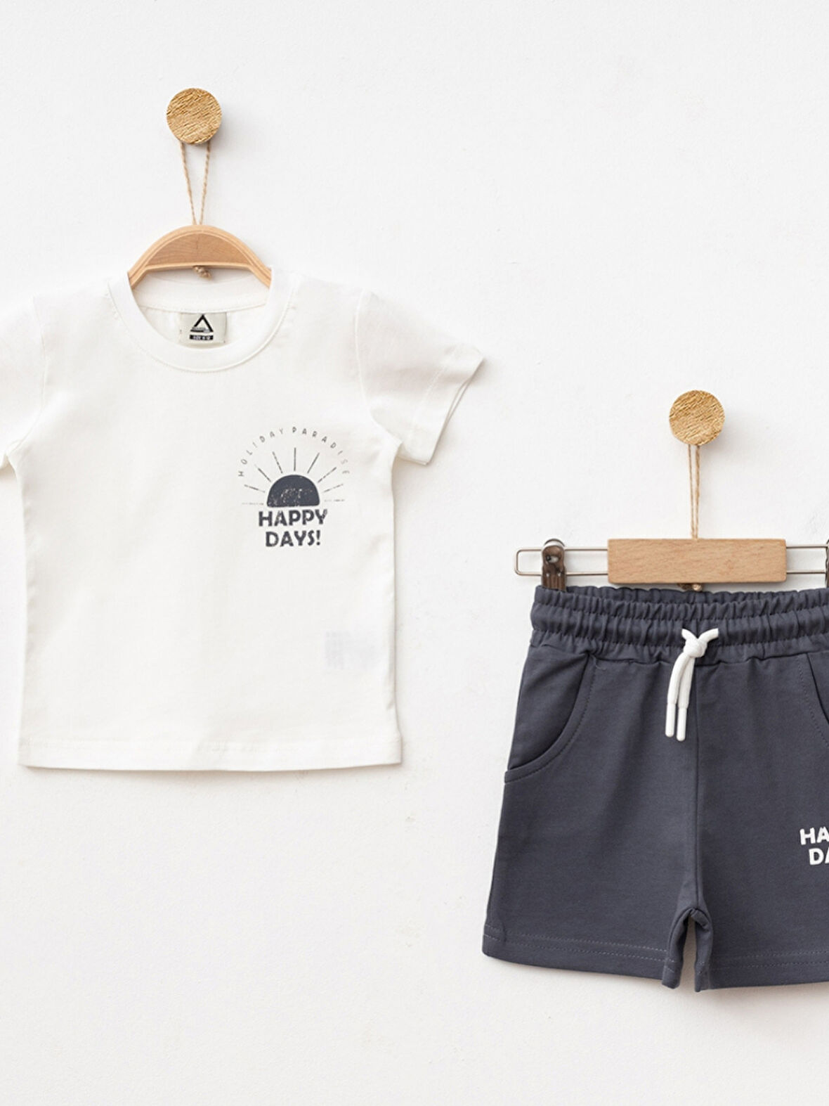 Marcoera Erkek Bebek Baskılı Şortlu Takım 1-4 Yaş Füme