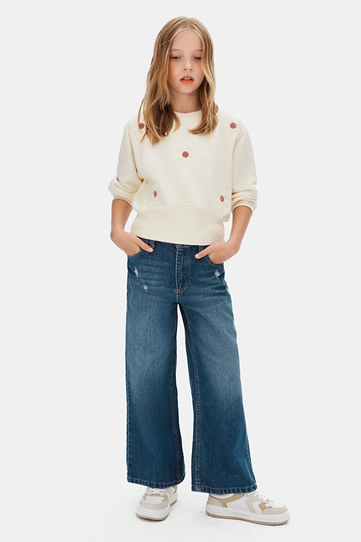 Nk Kız Çocuk Melisa Denim Pantolon 8-14 Yaş Mavi