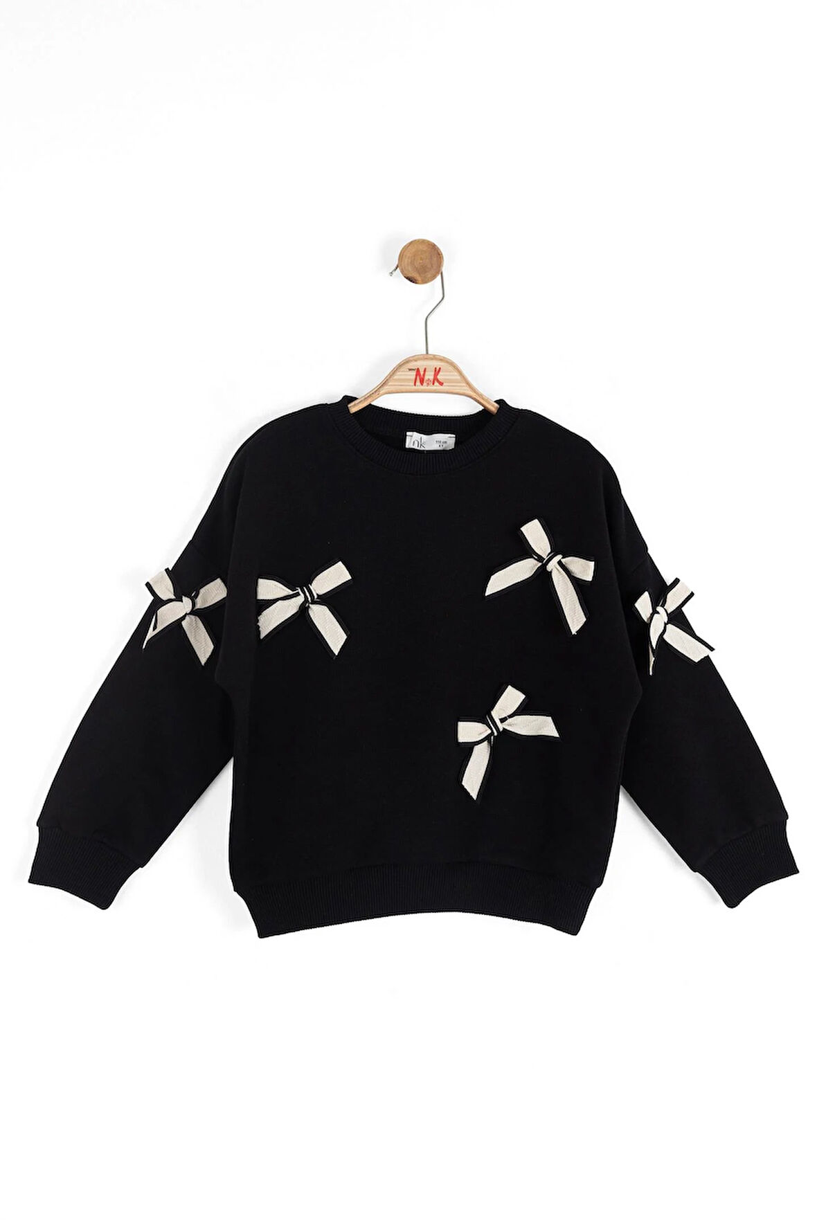 Nk Kız Çocuk Fiyonklu Sweatshirt 4-8 Yaş Siyah