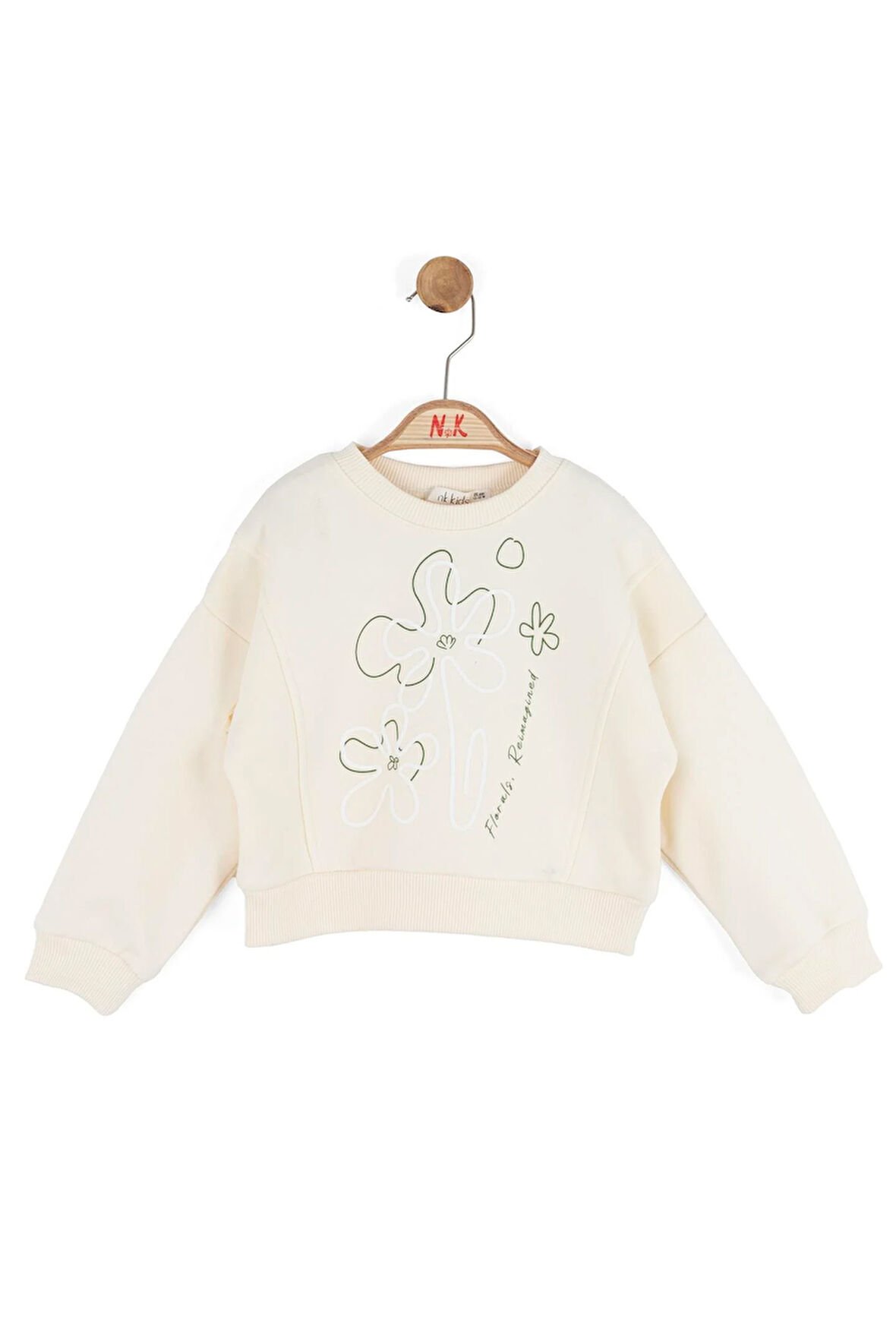 Nk Kız Bebek Magnet Sweatshirt 1-4 Yaş Krem