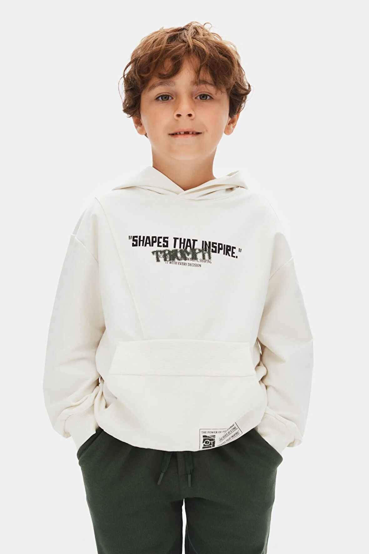 Nk Erkek Çocuk Power Sweatshirt 4-8 Yaş Ekru