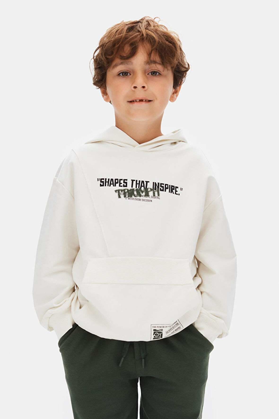 Nk Erkek Çocuk Power Sweatshirt 4-8 Yaş Ekru