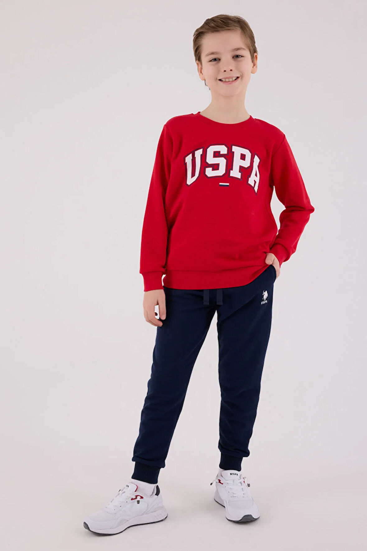 US Polo Assn Erkek Çocuk EşofmanTakım 4-8 Yaş Kırmızı