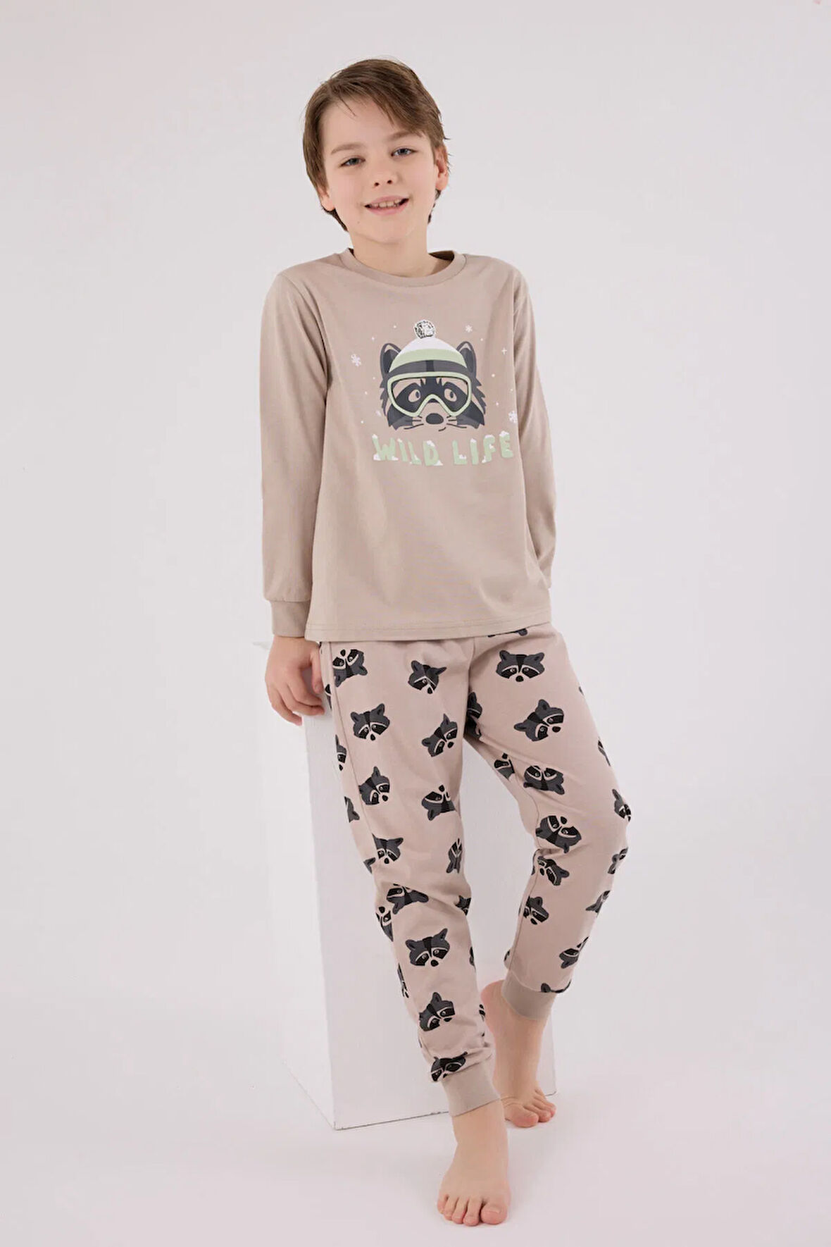 Rolypoly Erkek Çocuk Pijama Takım 2-8 Yaş VİZON