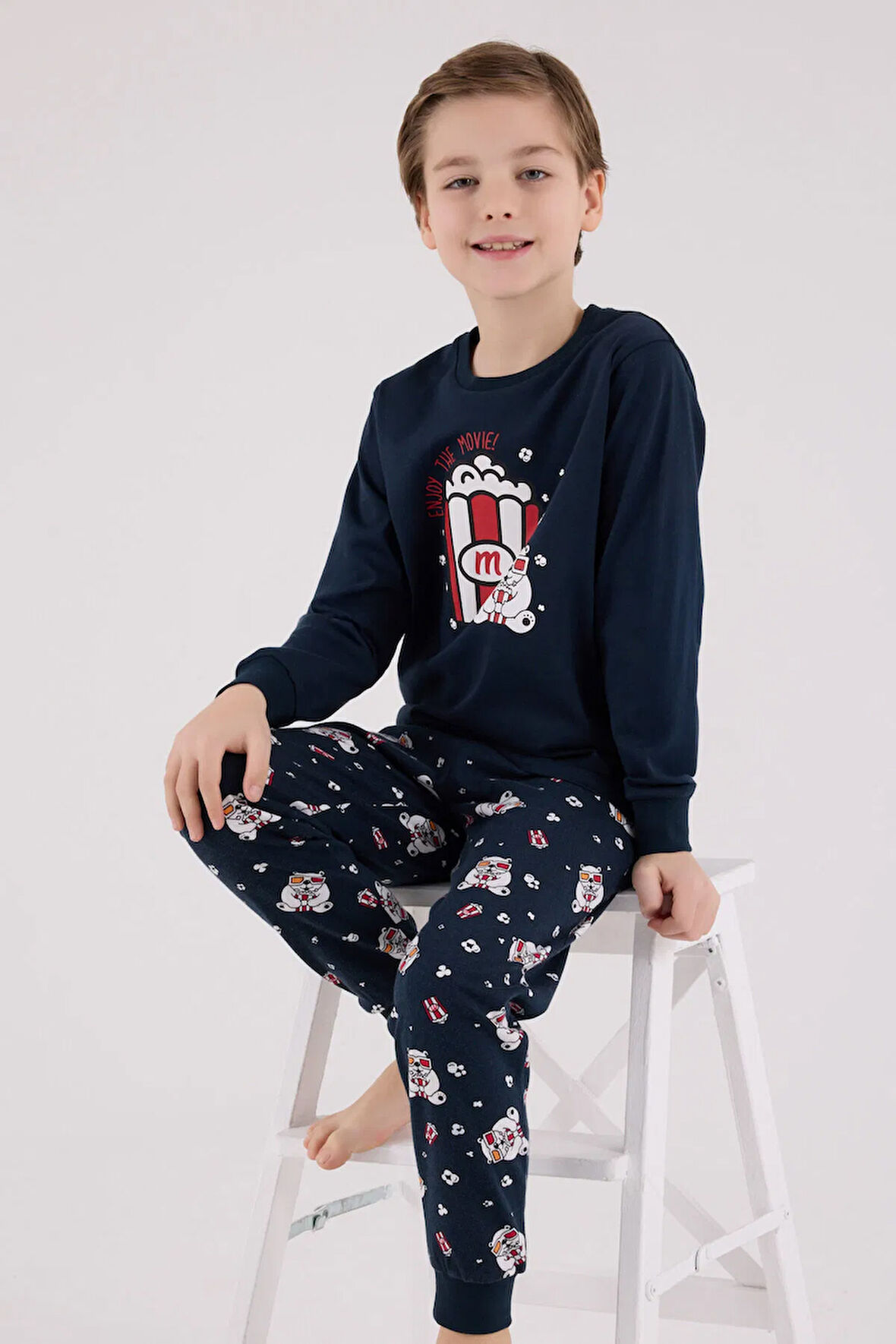 Rolypoly Erkek Çocuk Pijama Takım 2-8 Yaş Lacivert
