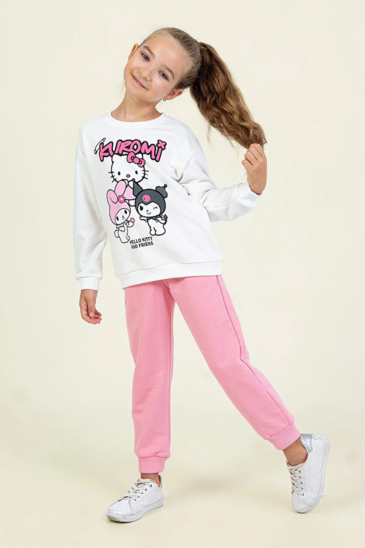 Dmb Kız Çocuk Kuromi Eşofman Takım 3-8 Yaş Ekru