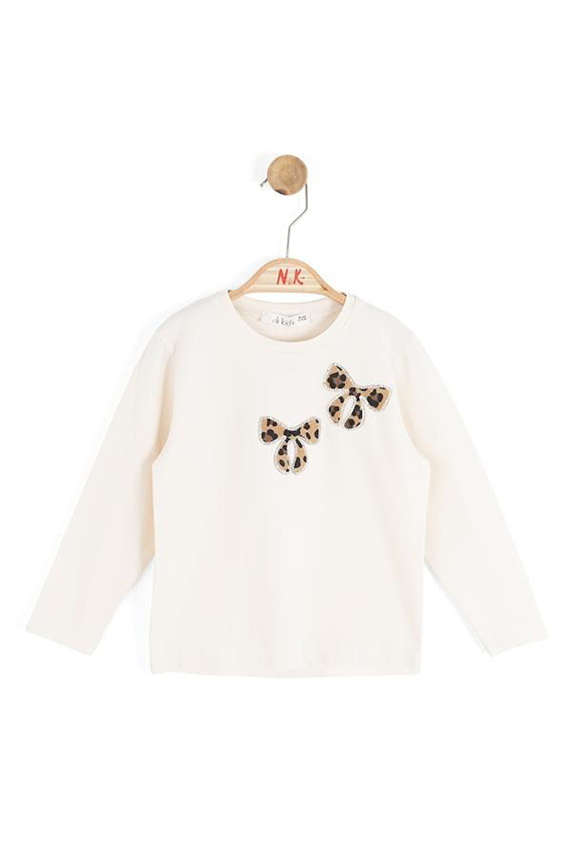 Nk Kız Bebek Taş Fiyonklu Badi 1-4 Yaş Krem