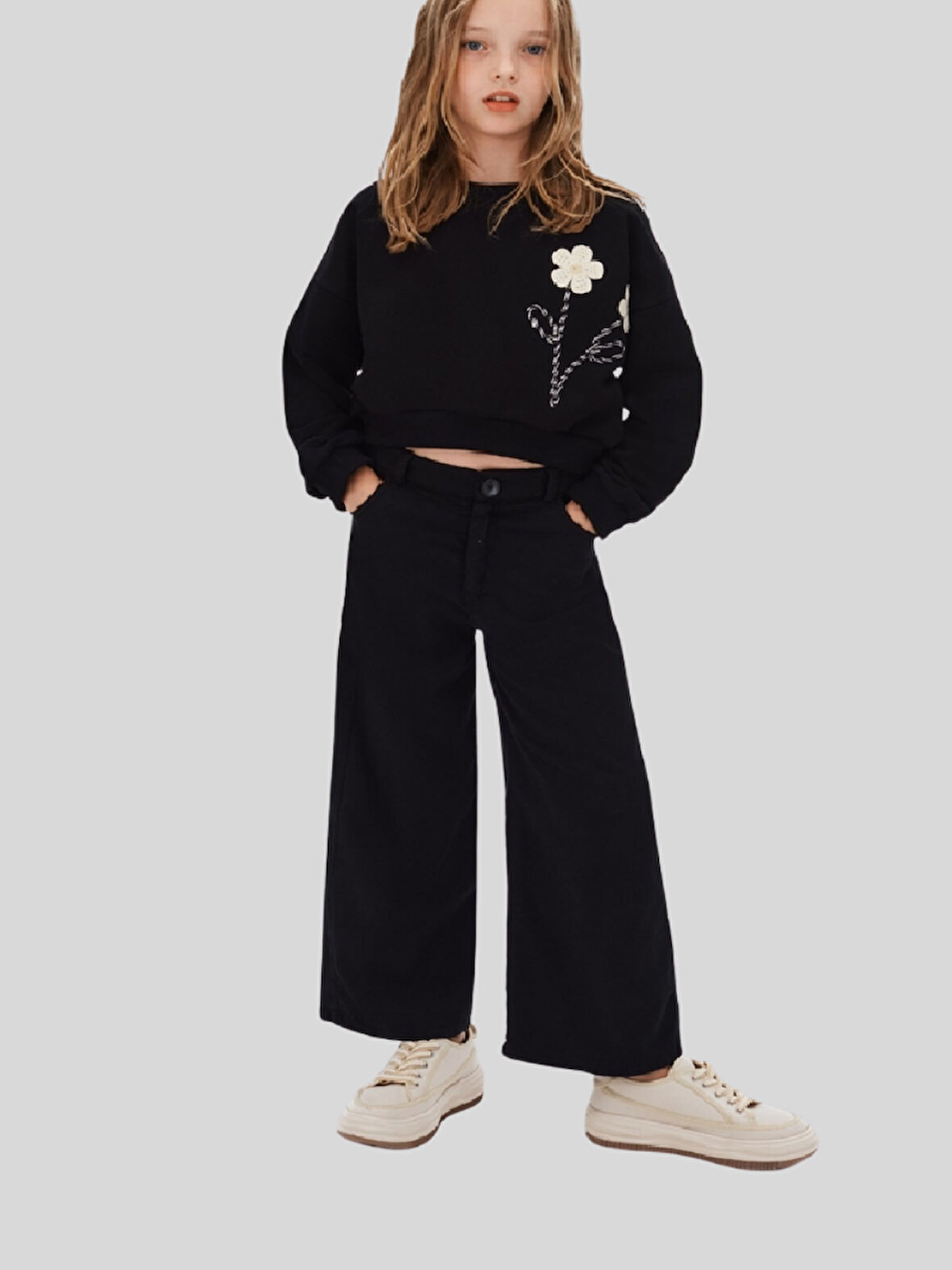 Nk Kız Çocuk Manche Pantolon 8-14 Yaş Siyah