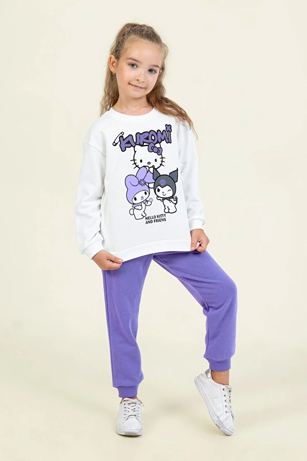 Dmb Kız Çocuk Kuromi Eşofman Takım 3-8 Yaş Lila