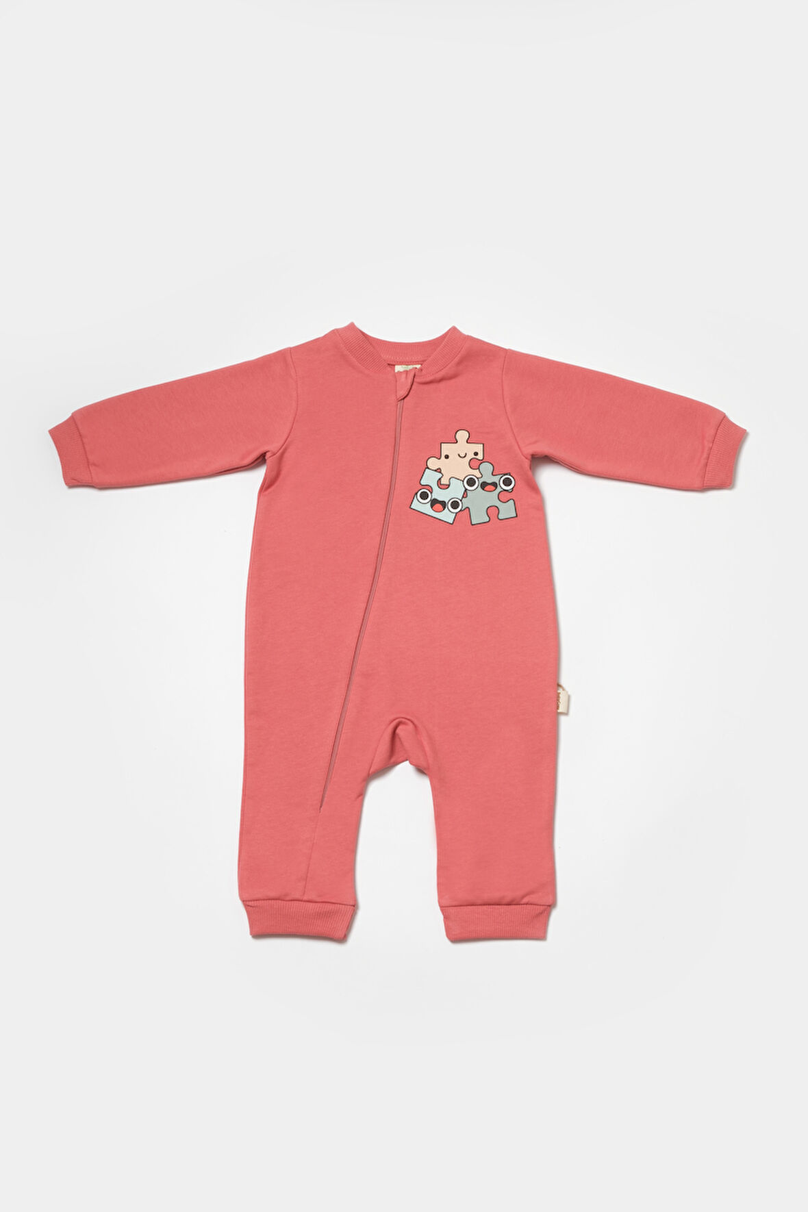 BabyCosy Kız Bebek Ayaksız Fermuarlı Tulum  3-24 Ay G.Kurusu
