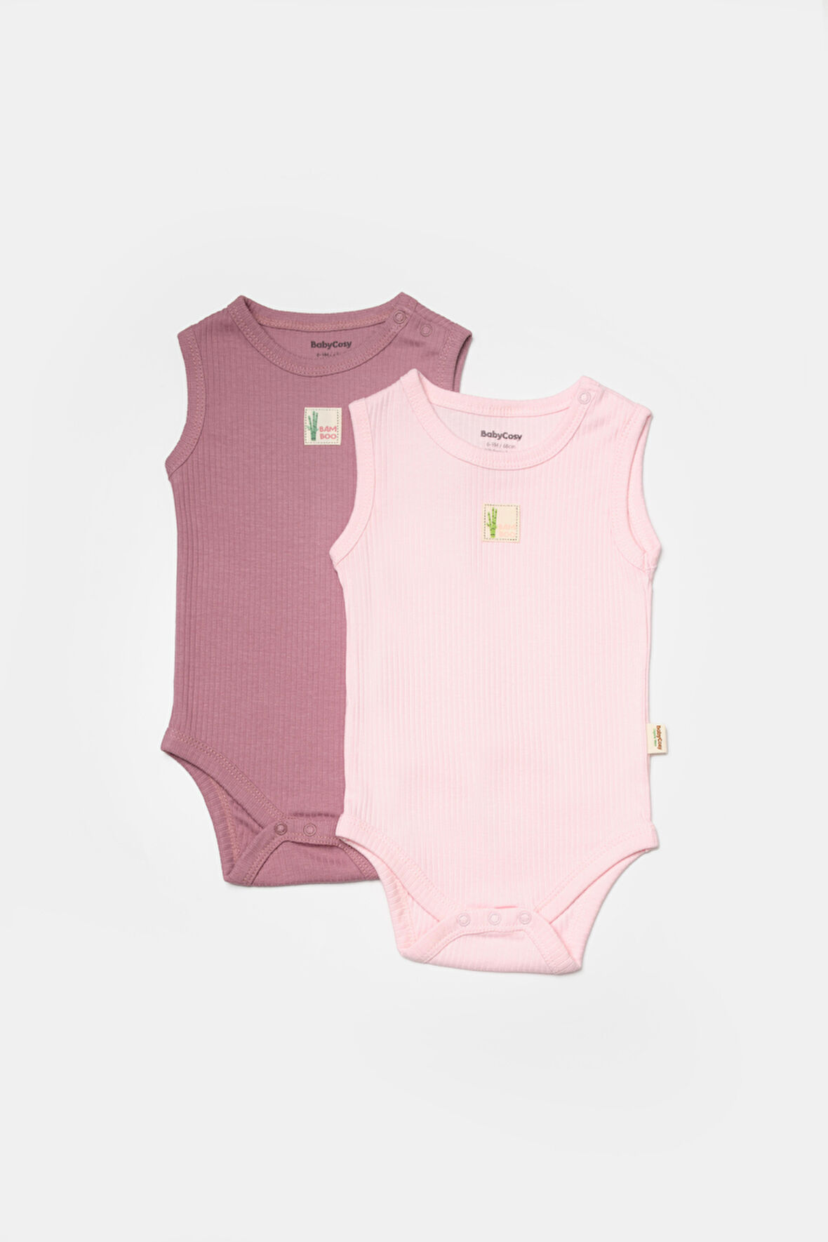 BabyCosy Kız Bebek Çıtçıtlı 2'Li Atlet Badi 3-24 Ay Pembe