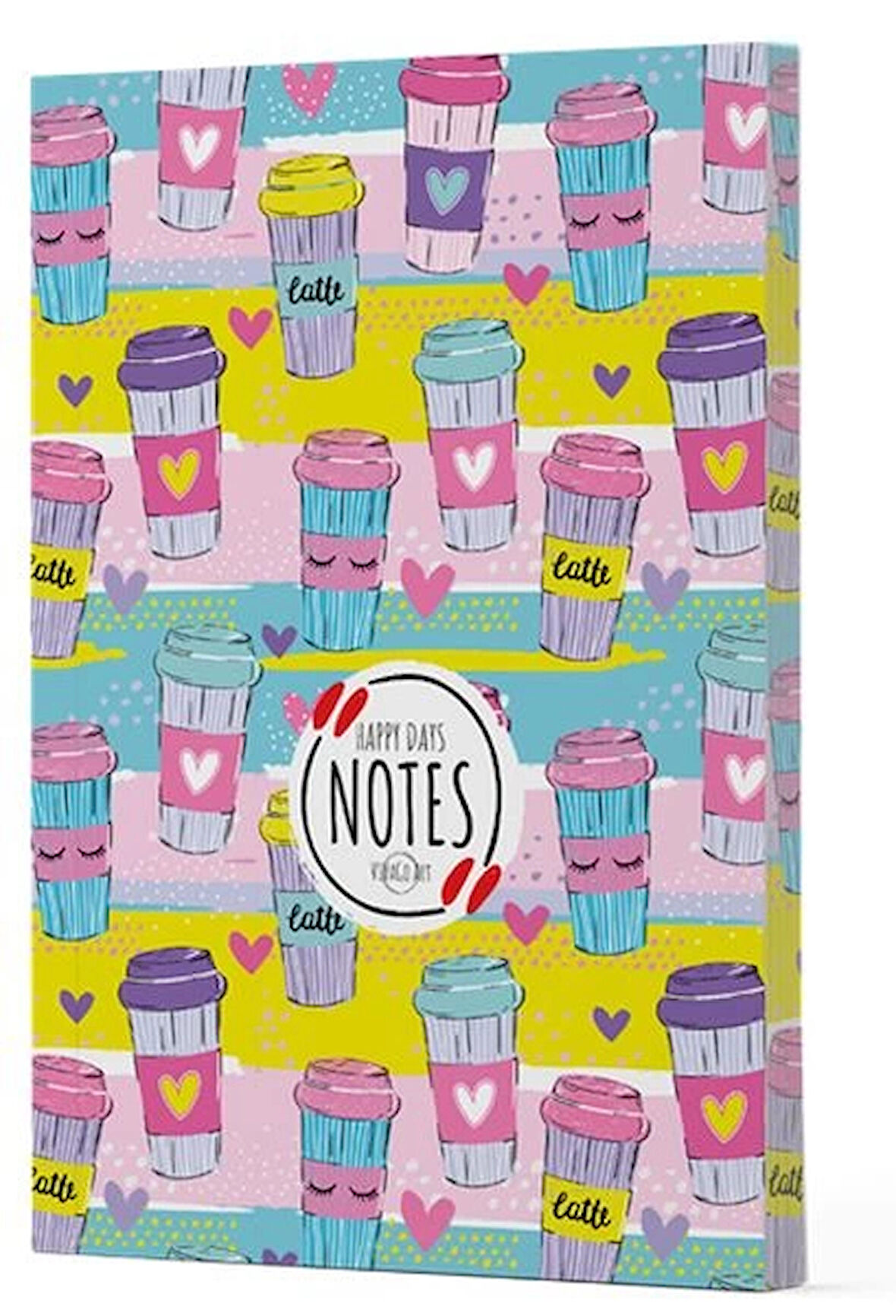 Kahve 10 - Yan Boyamalı Çizgili Defter