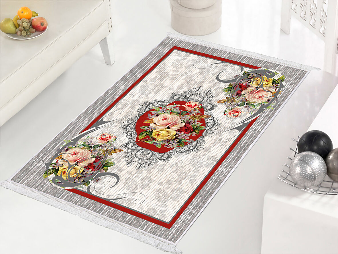 Dekoreko İnci Halı Dijital Saçaklı 9169 Desen 2