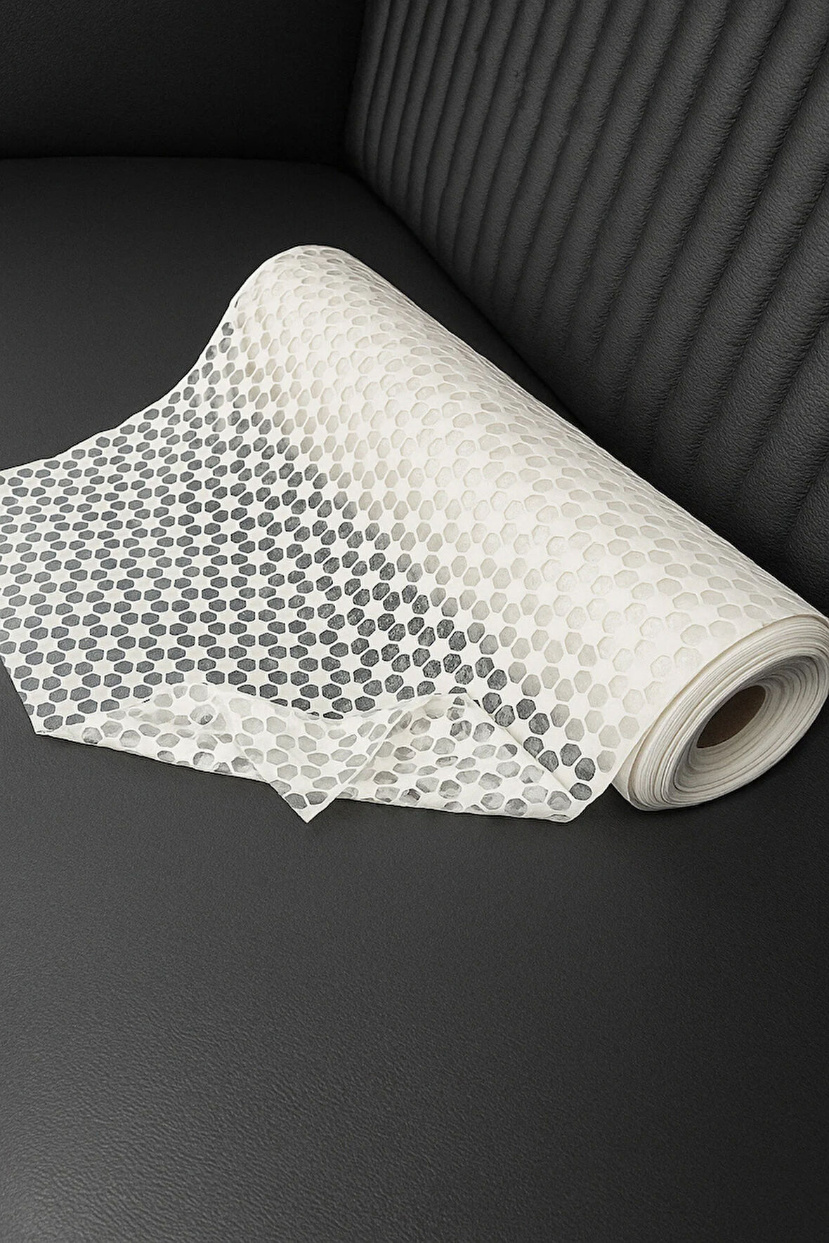 Şeffaf Kaymaz PVC Raf Örtüsü – Krem Dantel Desen, Buzdolabı & Dolap İçi