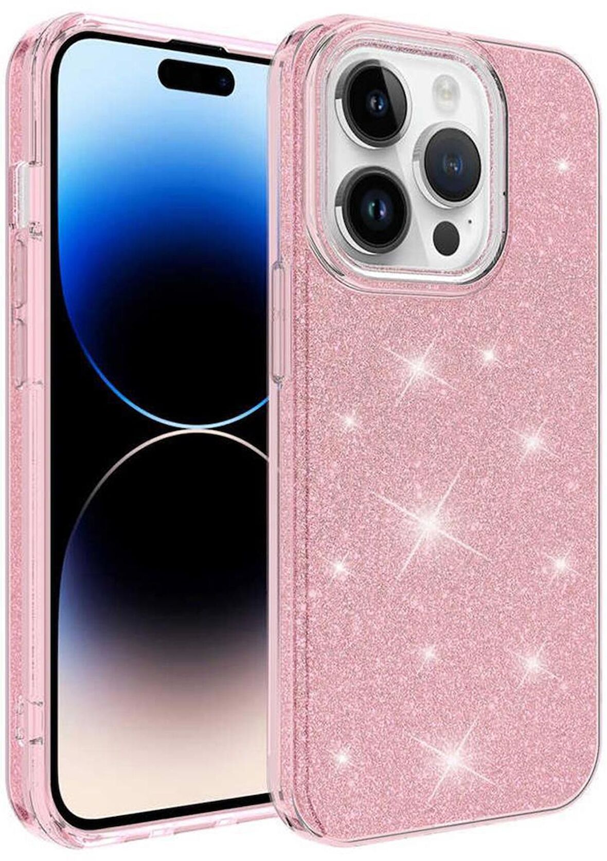 Apple iPhone 14 Pro Kılıf Simli Renkli Silikon 