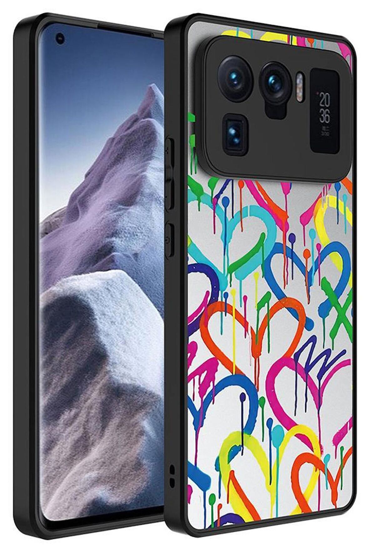 Xiaomi Mi 11 Ultra Kılıf f Aynalı Desenli Kamera Korumalı Parlak Mirror Kapak