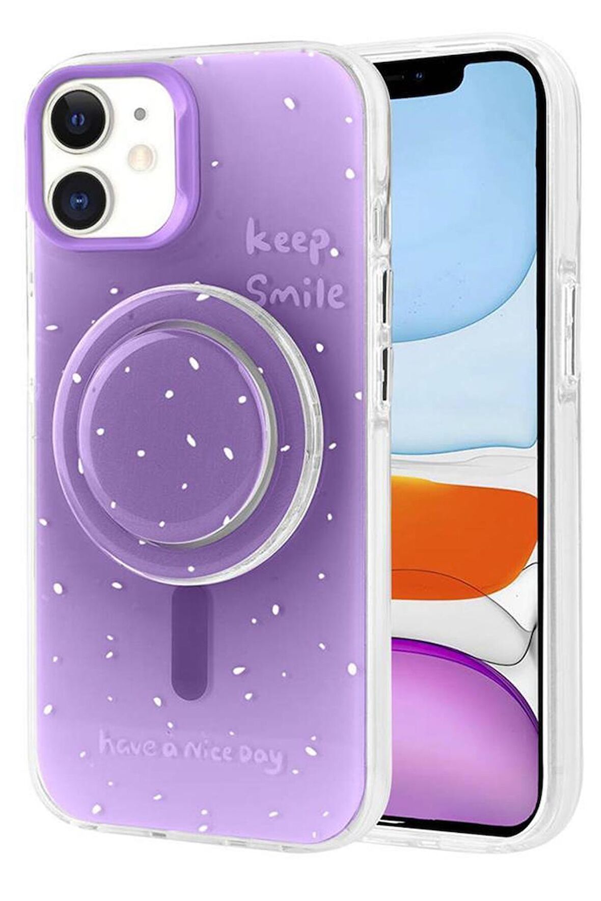 iPhone 11 Kılıf Magsafe Şarj Özellikli Tak-Çıkar Pop Soketli Tiktok Kapak