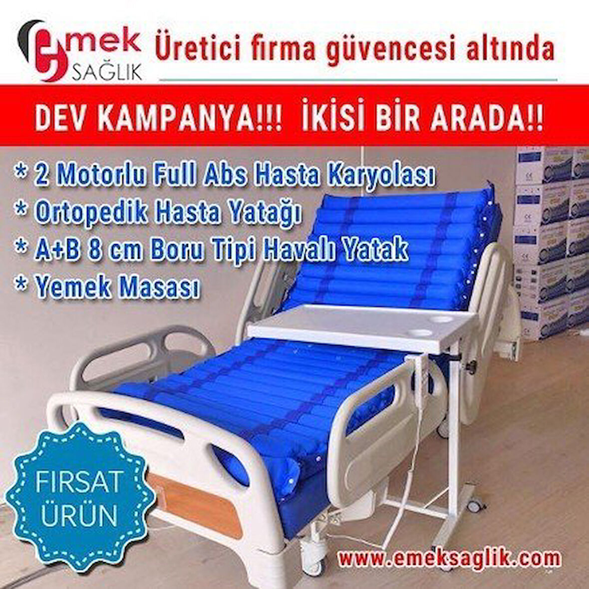 Medikalcim Full Abs Kumandalı Elektrikli Hasta Yatağı