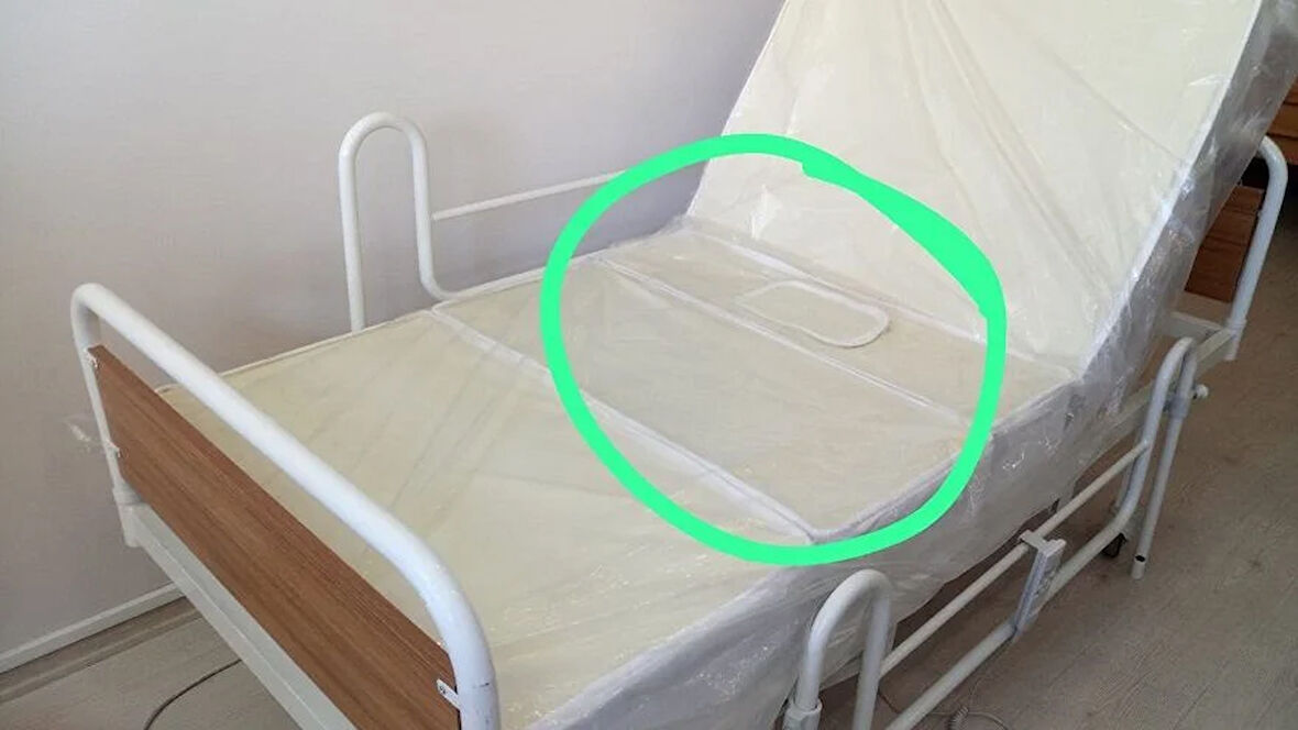 Medikalcim Sünger Tuvaletli Deri Kılıflı 2 Parça Hasta Yatağı Süngeri