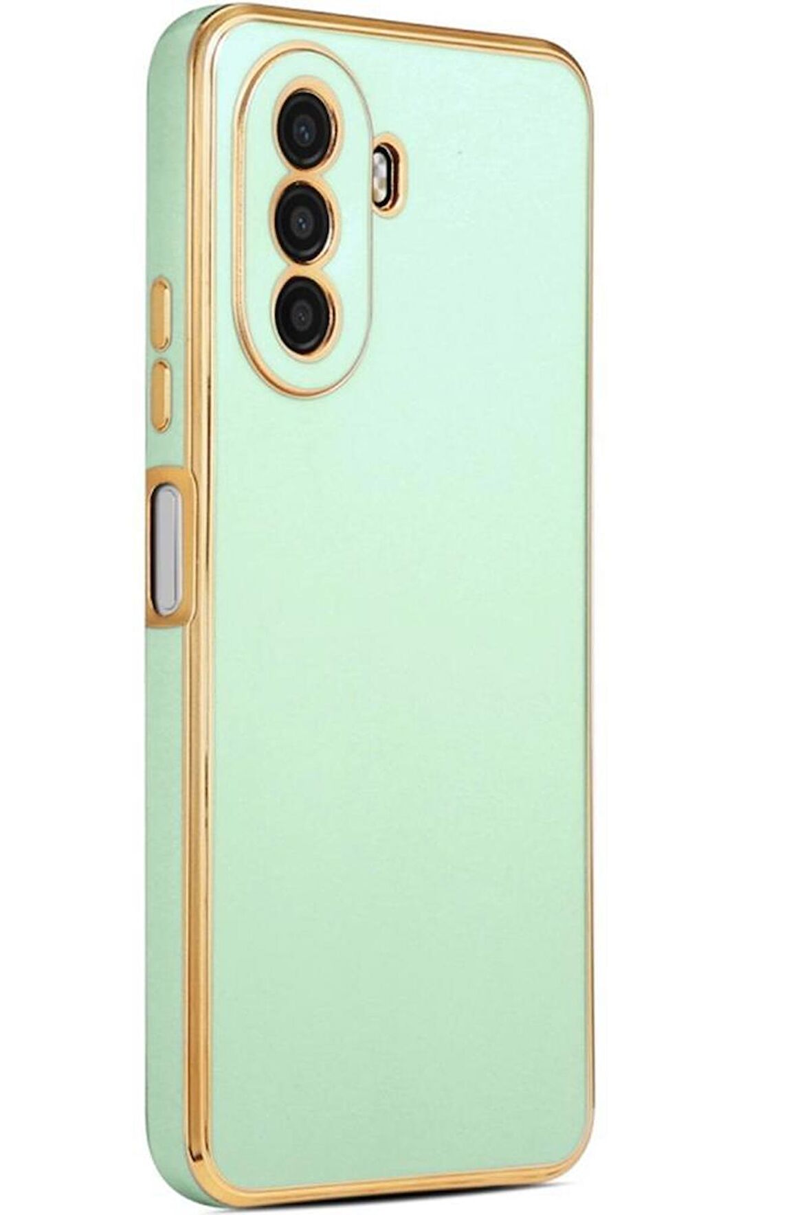 Huawei Nova Y70 Kamera Korumalı Altın Kenar Tasarım Silikon
