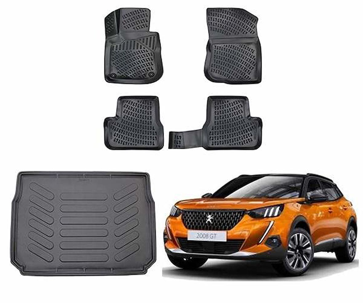 Peugeot 2008 2013-2019 Rizline 3D Paspas ve Bagaj Havuzu