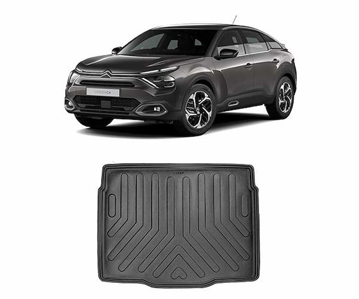Rizline Citroen C4 2020 Sonrası ALt Konum  3D Bagaj Havuzu Siyah