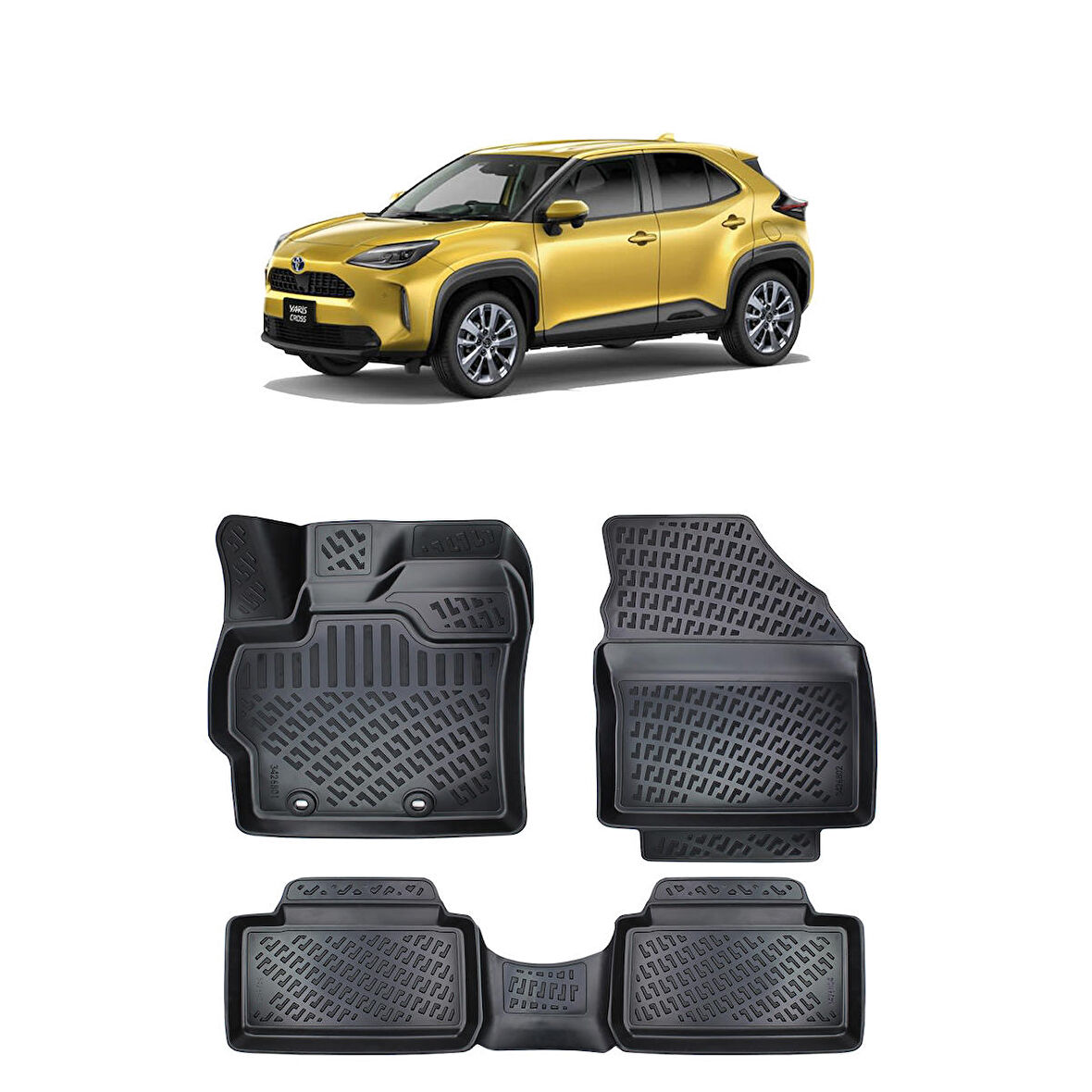 Rizline Toyota Yaris  Cross 2022+ 3D Havuzlu Papsas Siyah
