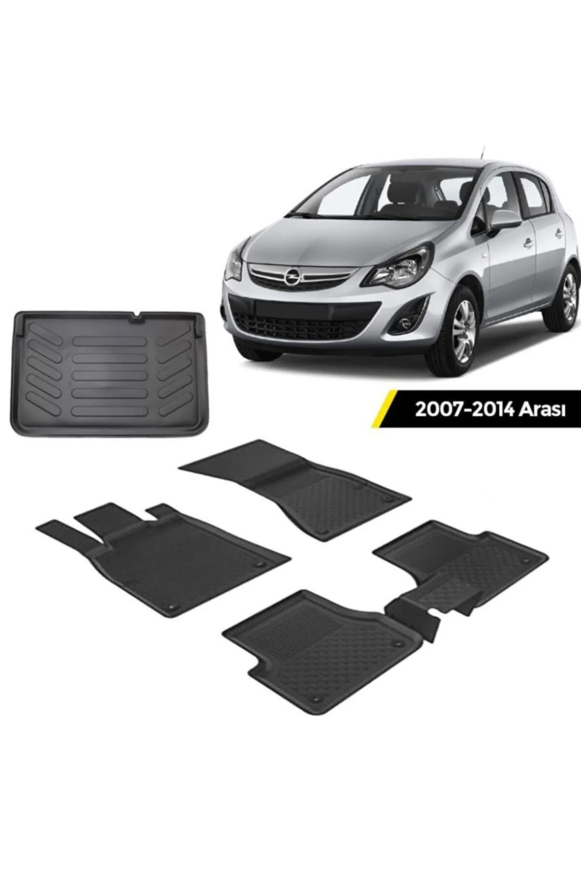 Sahler Sahler Opel  Corsa D 2007-2014 4.5D Paspas ve Rizline 3D Bagaj Havuzu