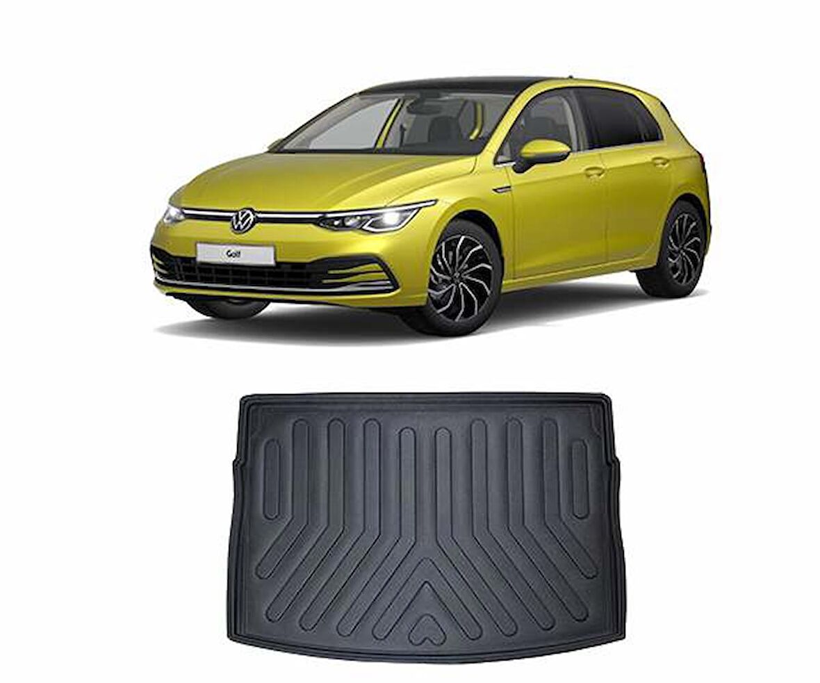 Rizline Volkswagen Golf 8 Üst Konum 2020 +  3D Bagaj Havuzu Siyah